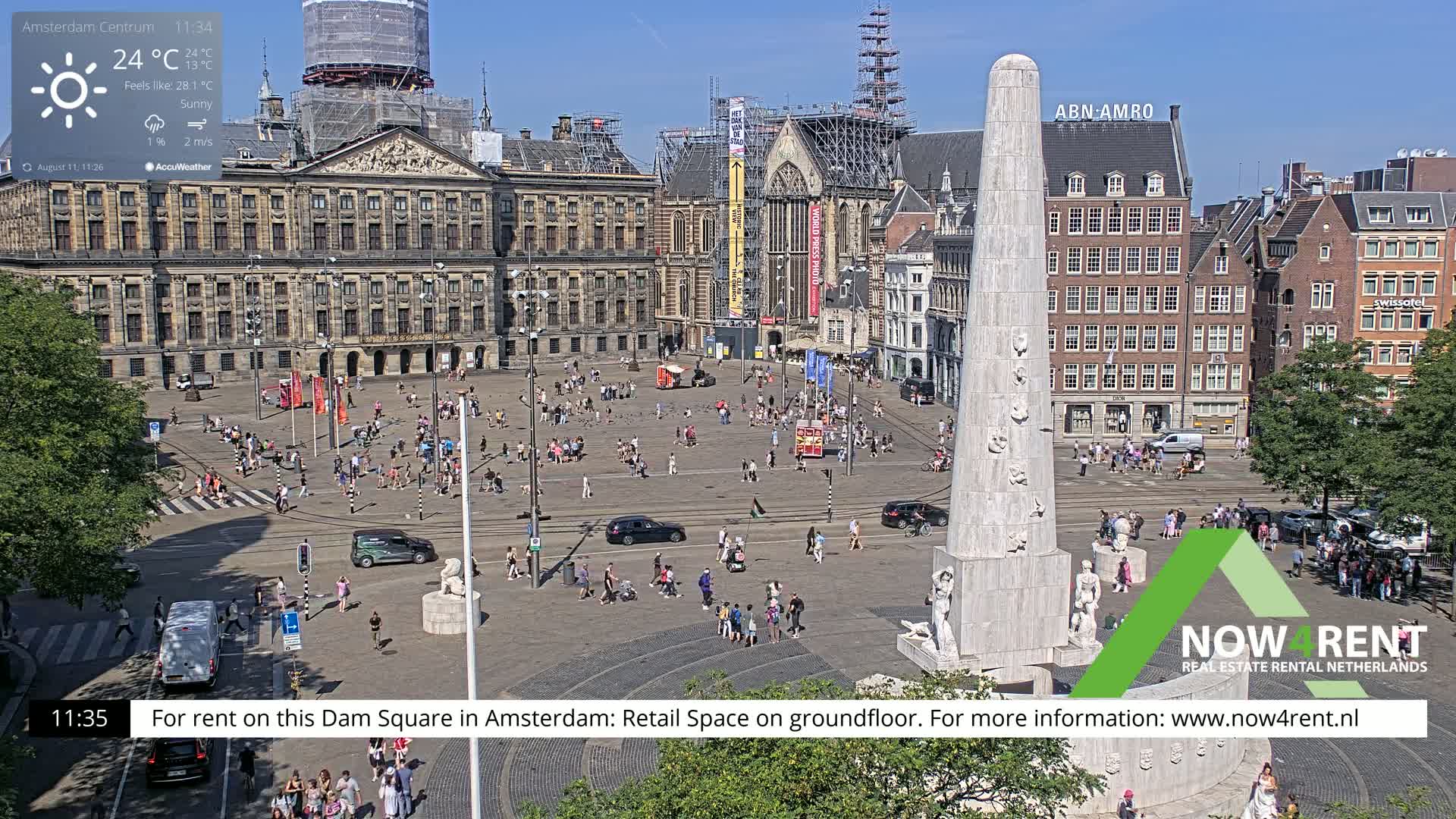 Amsterdam De Dam Square Live Cam - North Holland, Netherlands