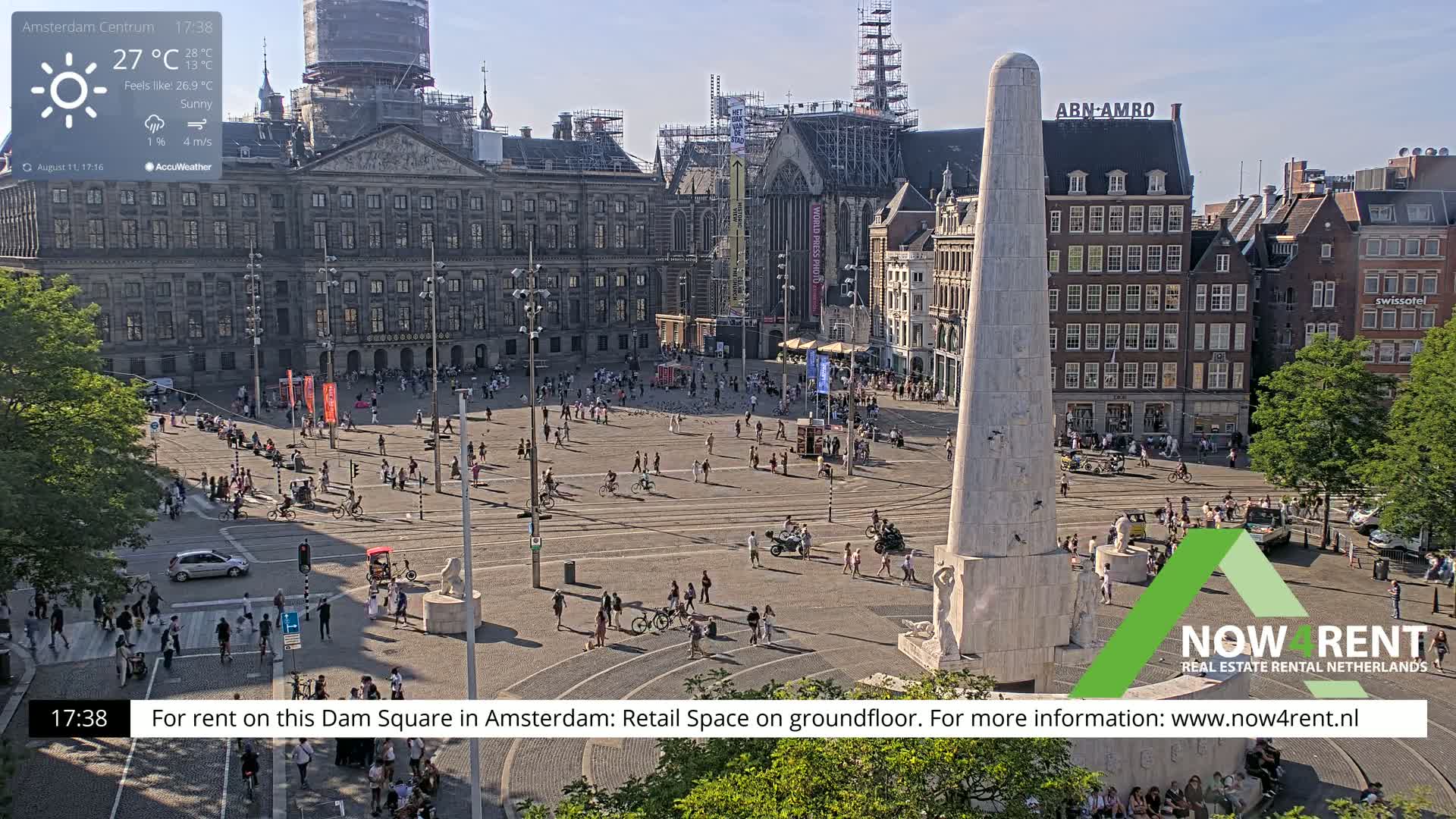 Amsterdam De Dam Square Live Cam - North Holland, Netherlands