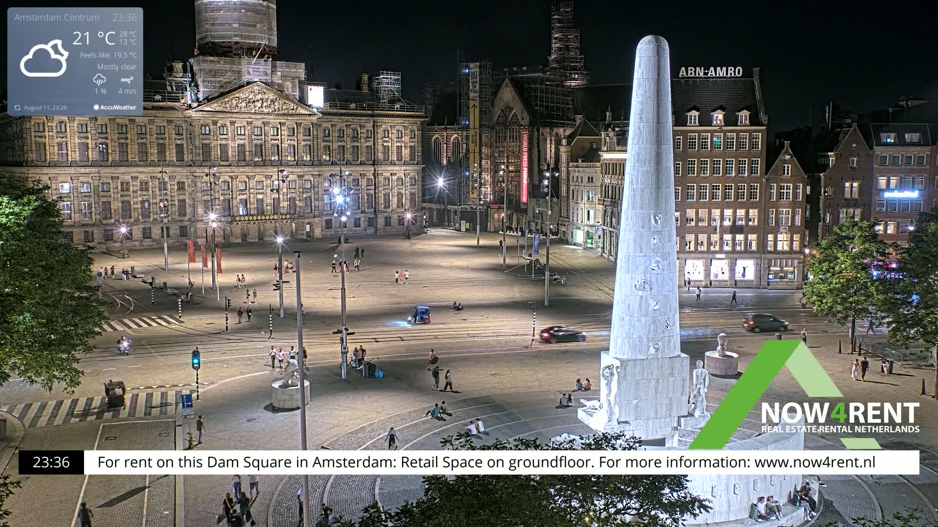 Amsterdam De Dam Square Live Cam - North Holland, Netherlands