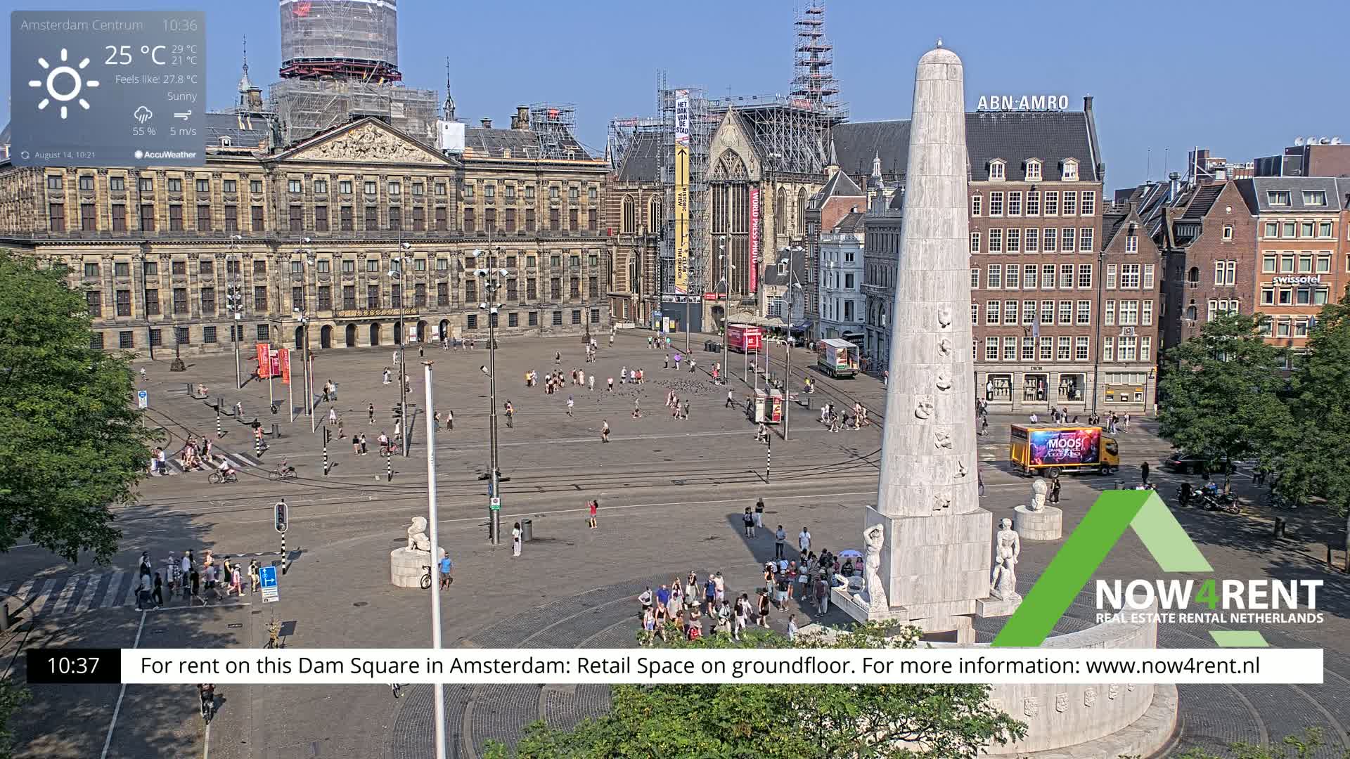Amsterdam De Dam Square Live Cam - North Holland, Netherlands