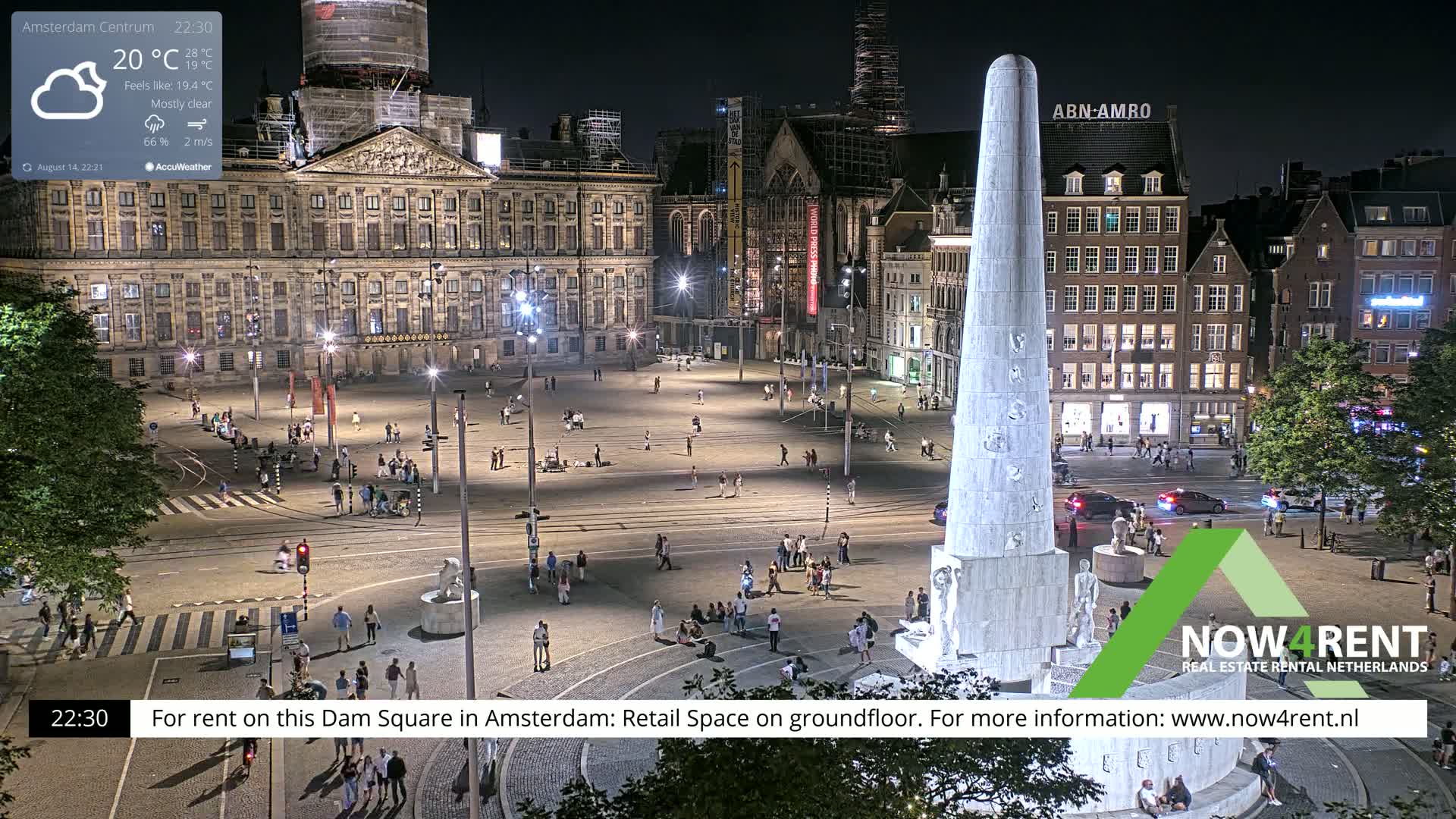 Amsterdam De Dam Square Live Cam - North Holland, Netherlands