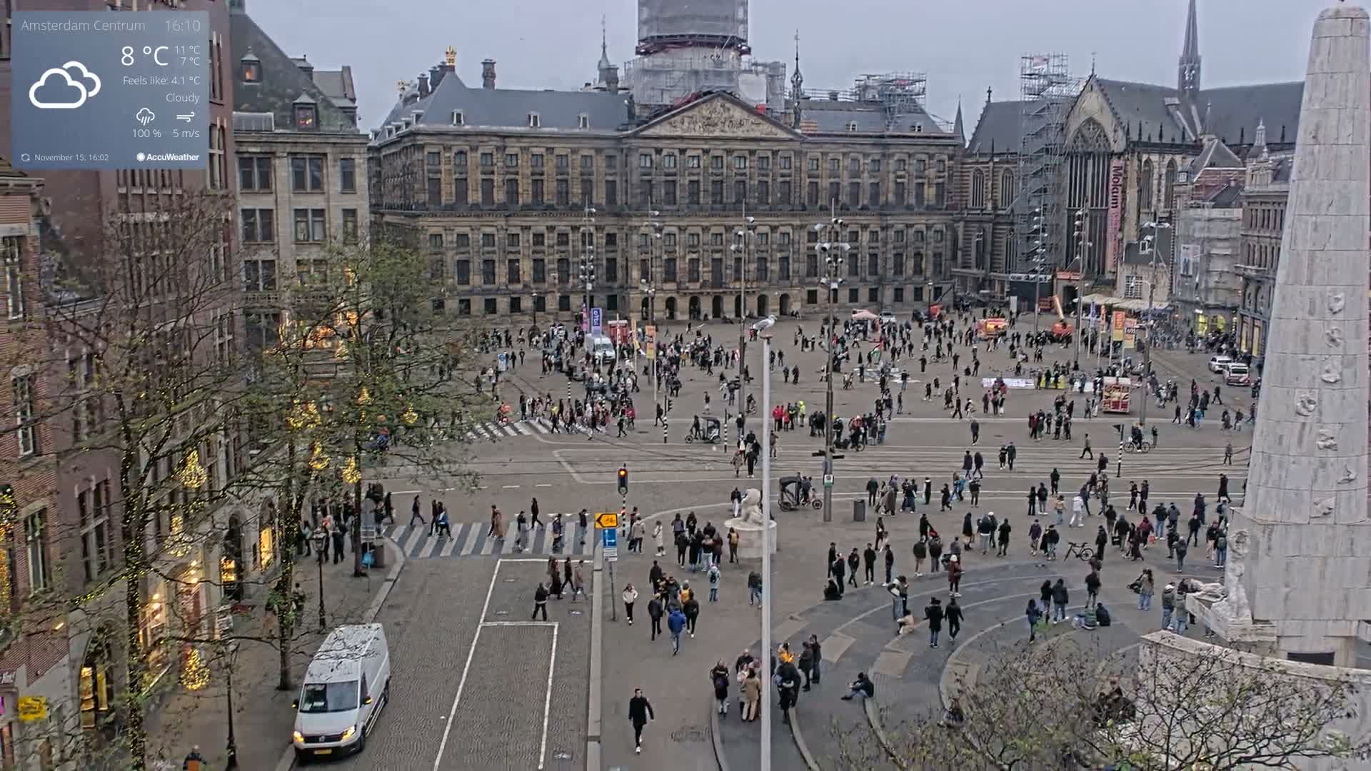 Amsterdam De Dam Square Live Cam - North Holland, Netherlands