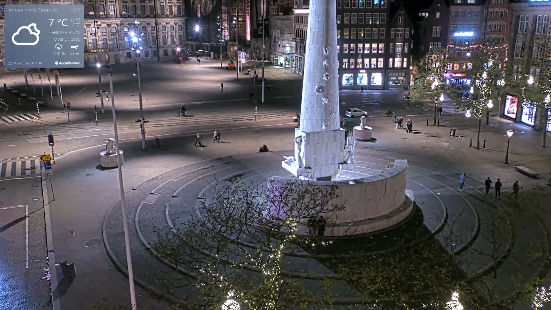 Amsterdam De Dam Square Live Cam - North Holland, Netherlands