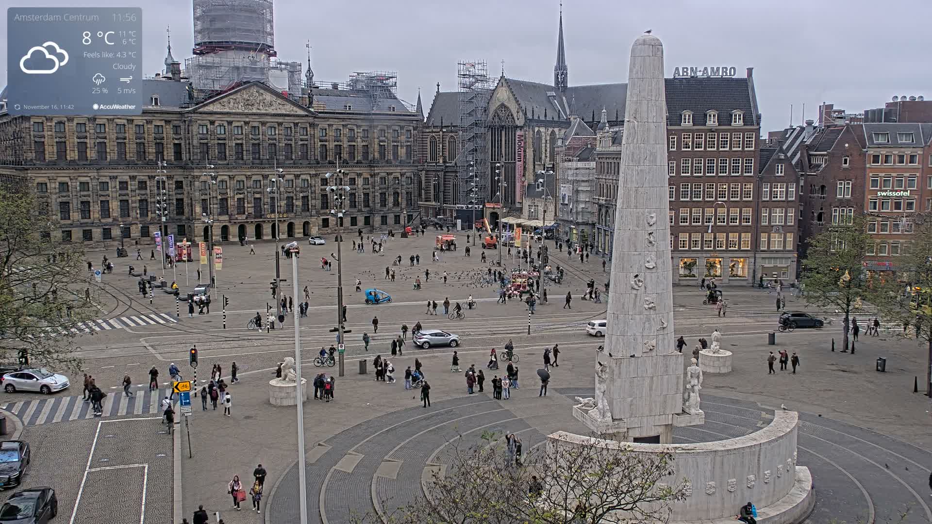 Amsterdam De Dam Square Live Cam - North Holland, Netherlands