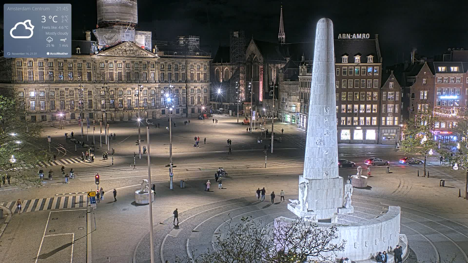 Amsterdam De Dam Square Live Cam - North Holland, Netherlands