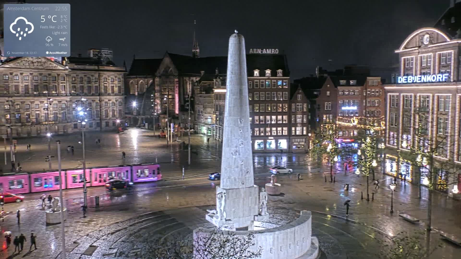 Amsterdam De Dam Square Live Cam - North Holland, Netherlands