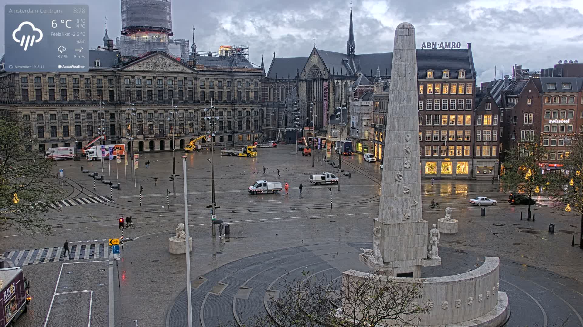 Amsterdam De Dam Square Live Cam - North Holland, Netherlands