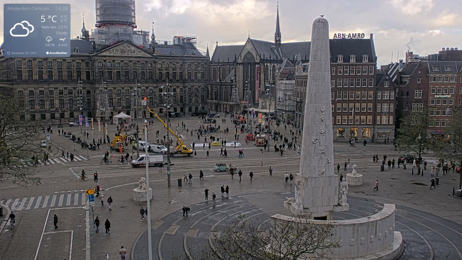 Amsterdam De Dam Square Live Cam - North Holland, Netherlands
