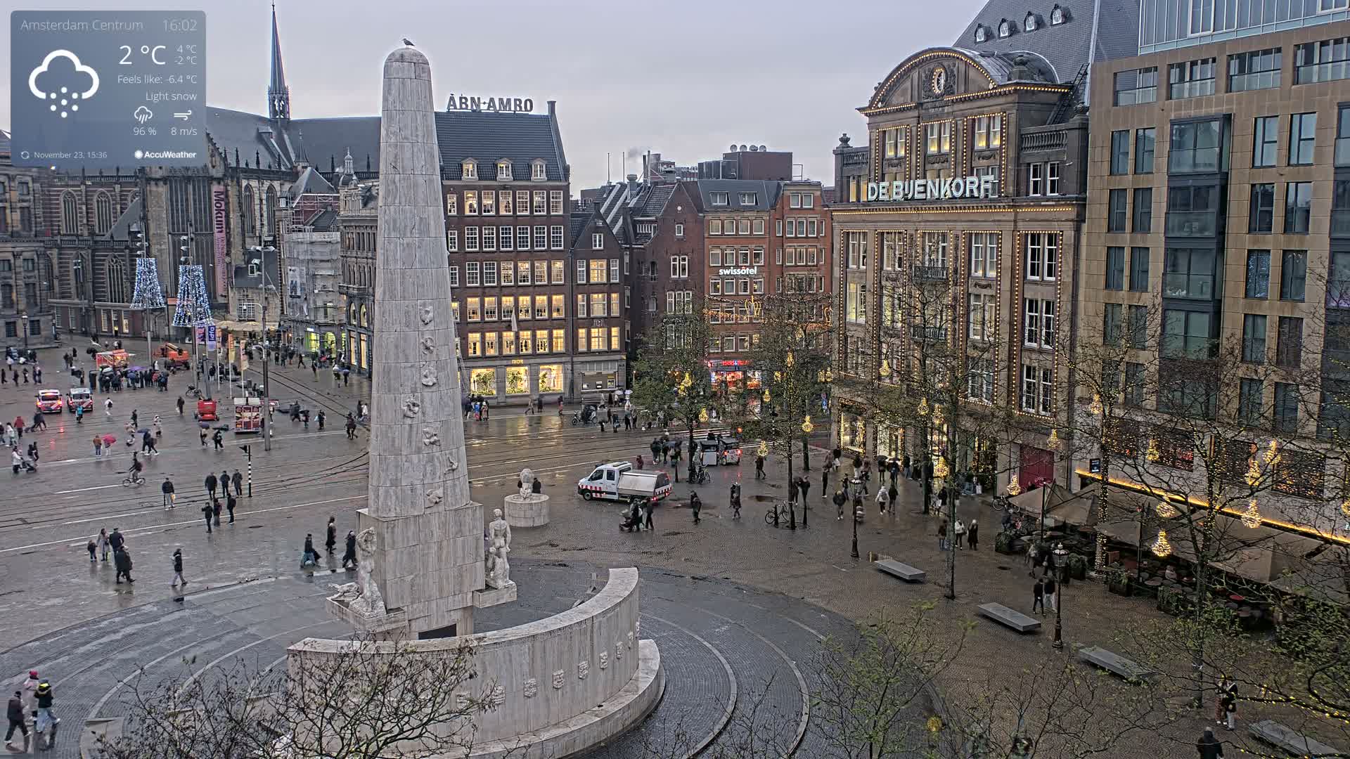 Amsterdam De Dam Square Live Cam - North Holland, Netherlands