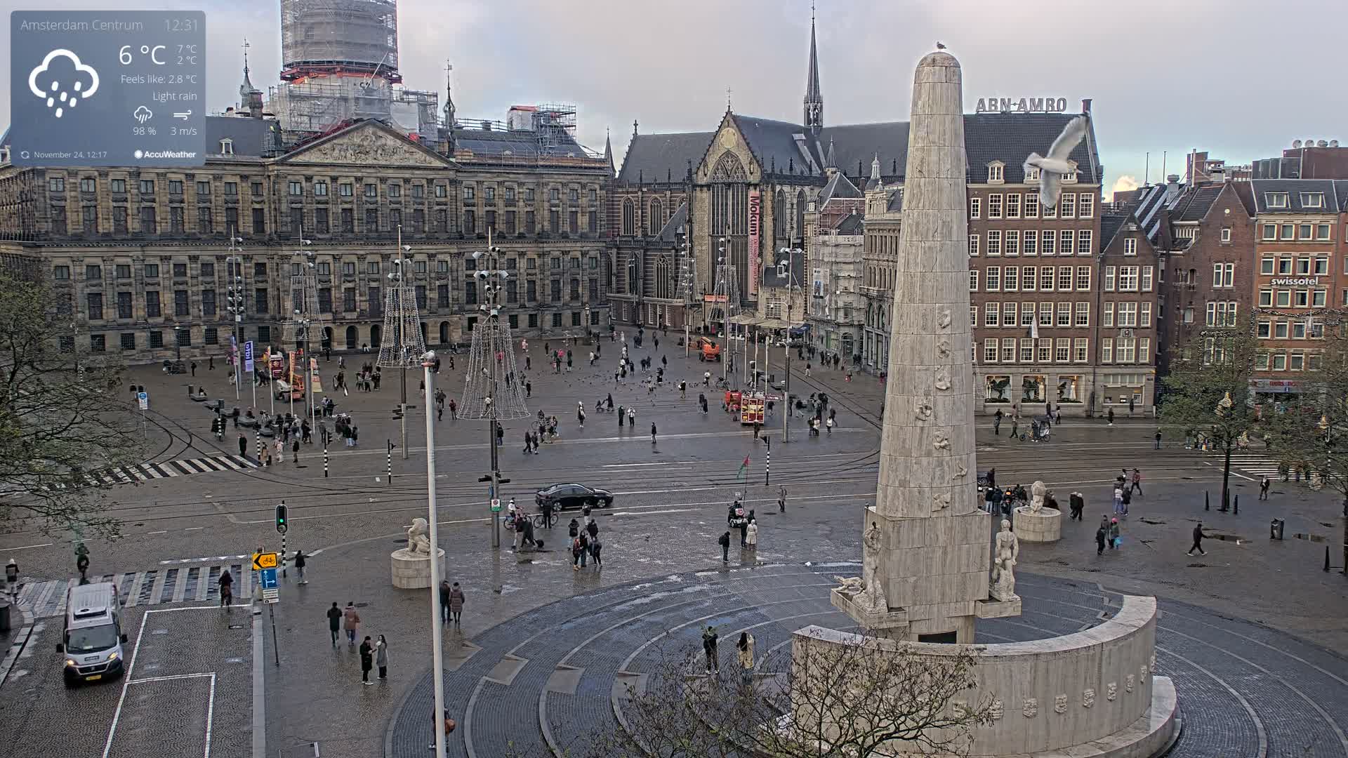 Amsterdam De Dam Square Live Cam - North Holland, Netherlands