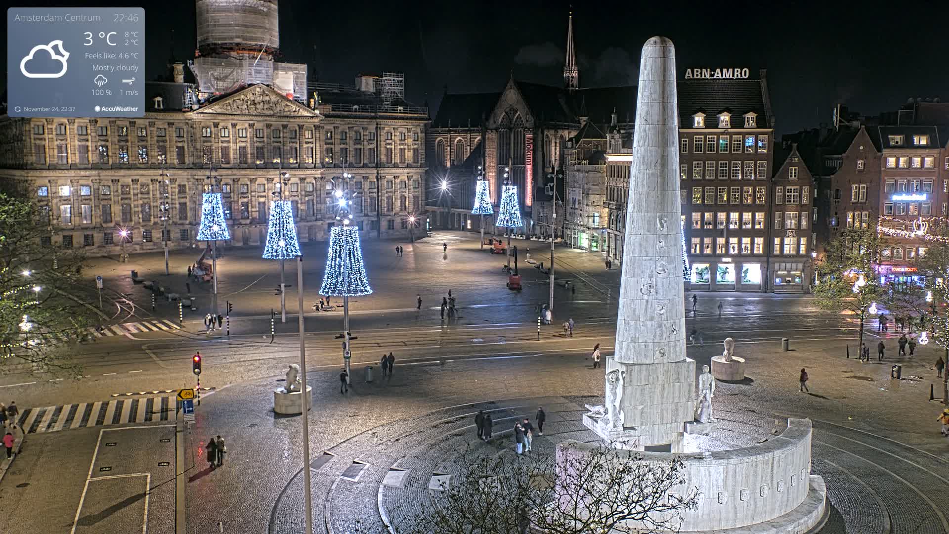 Amsterdam De Dam Square Live Cam - North Holland, Netherlands