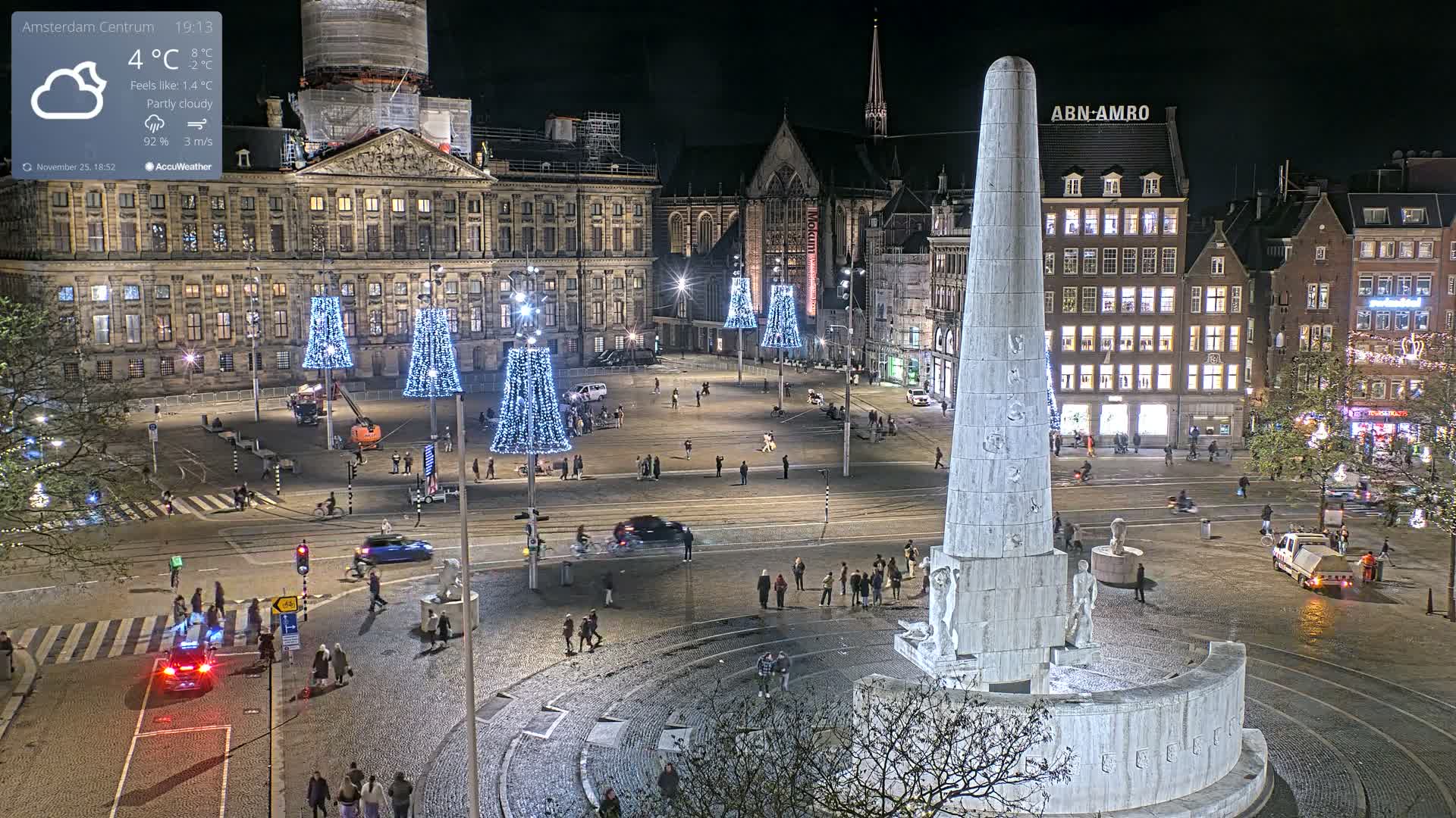 Amsterdam De Dam Square Live Cam - North Holland, Netherlands