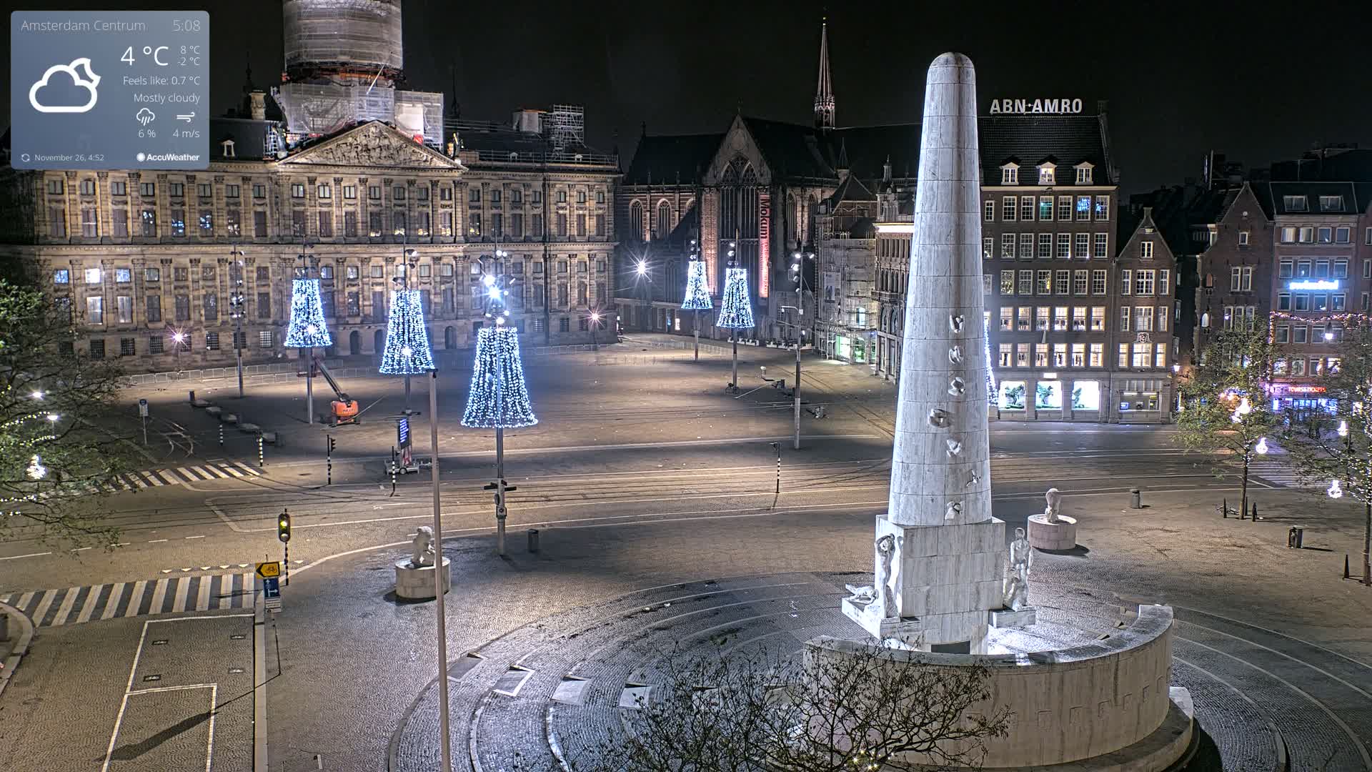 Amsterdam De Dam Square Live Cam - North Holland, Netherlands