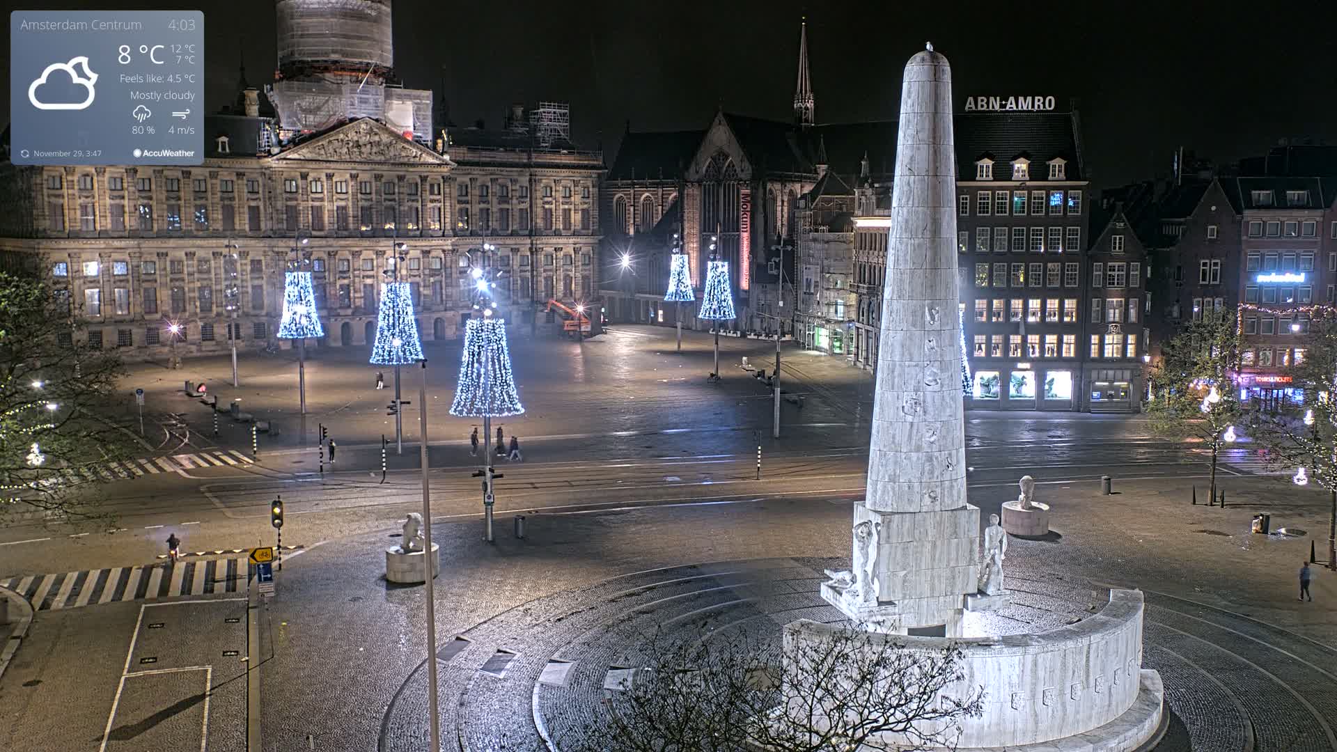 Amsterdam De Dam Square Live Cam - North Holland, Netherlands