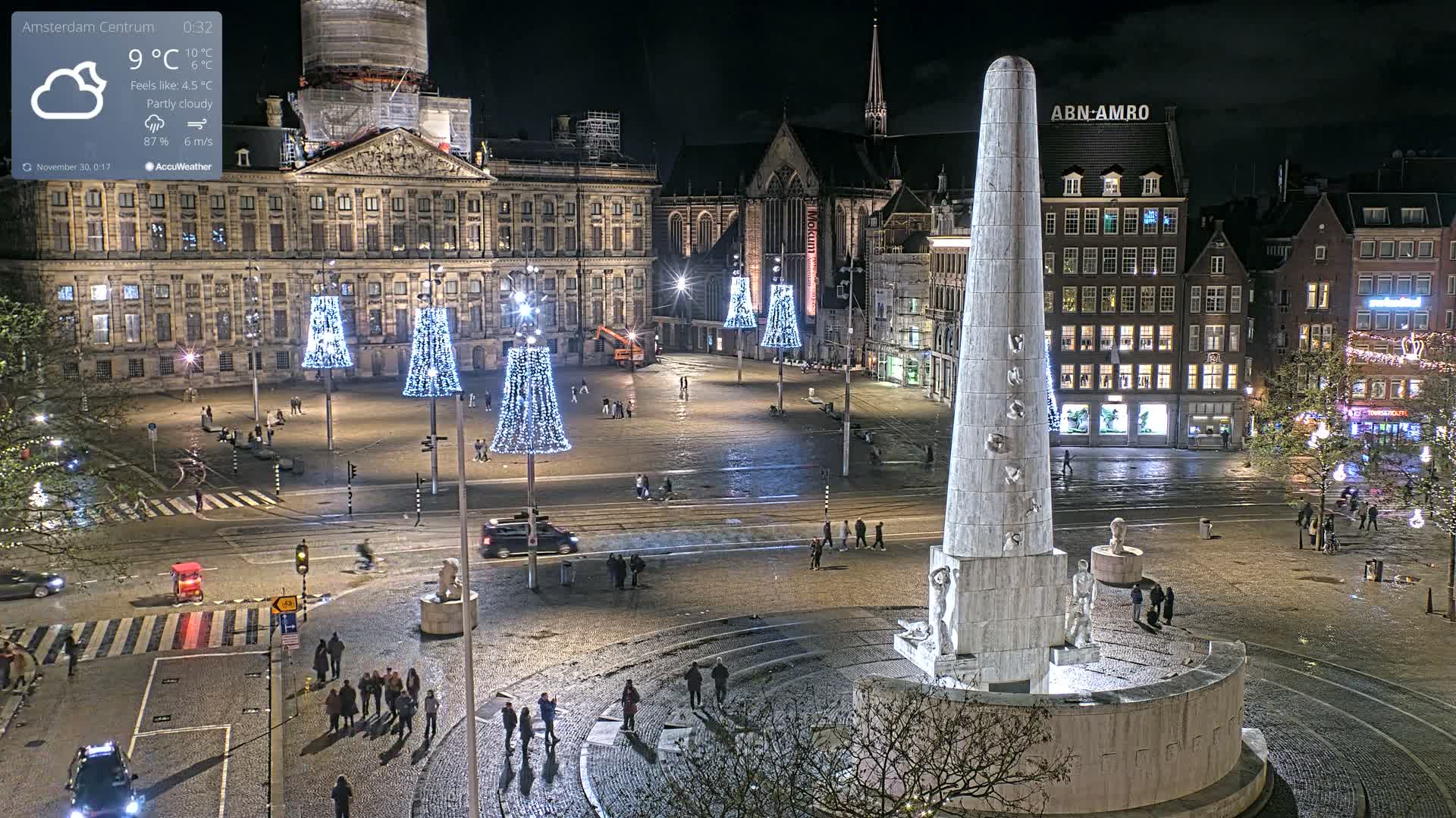 Amsterdam De Dam Square Live Cam - North Holland, Netherlands