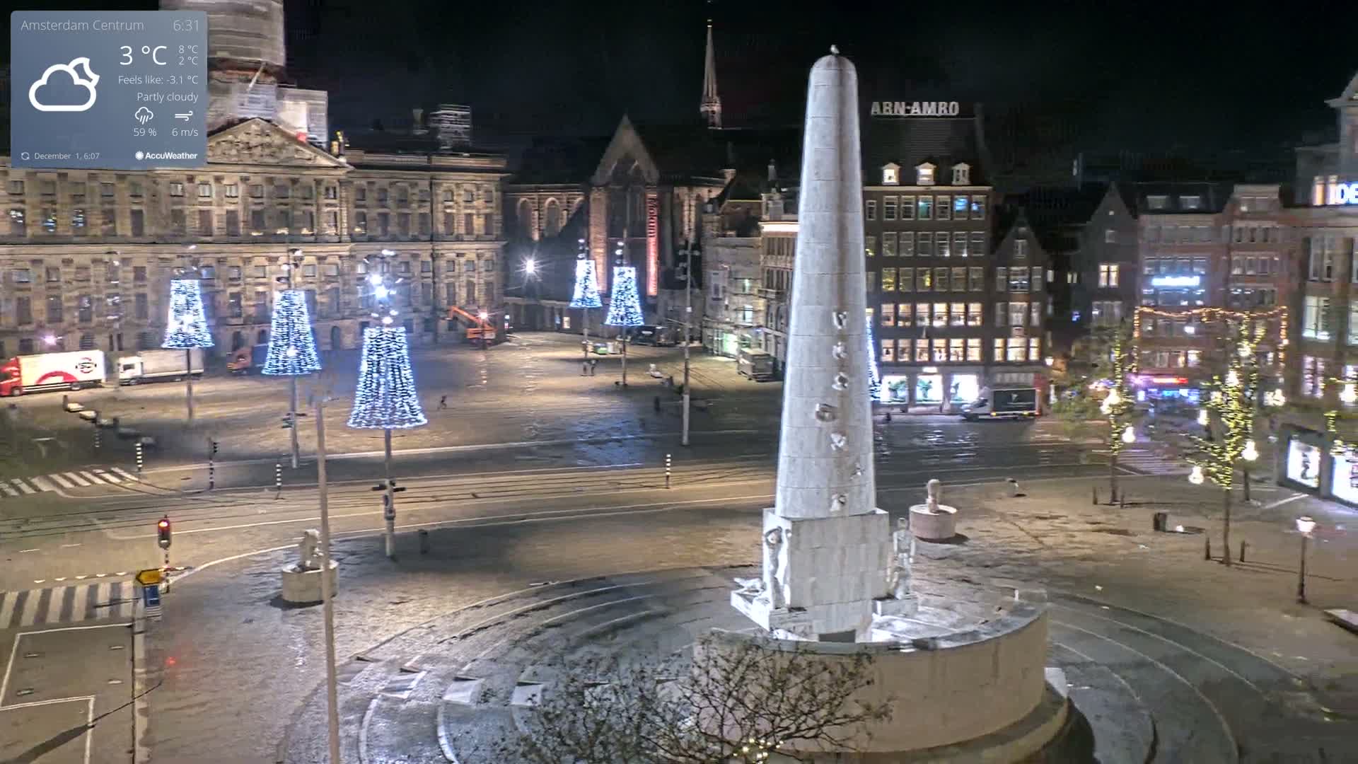 Amsterdam De Dam Square Live Cam - North Holland, Netherlands
