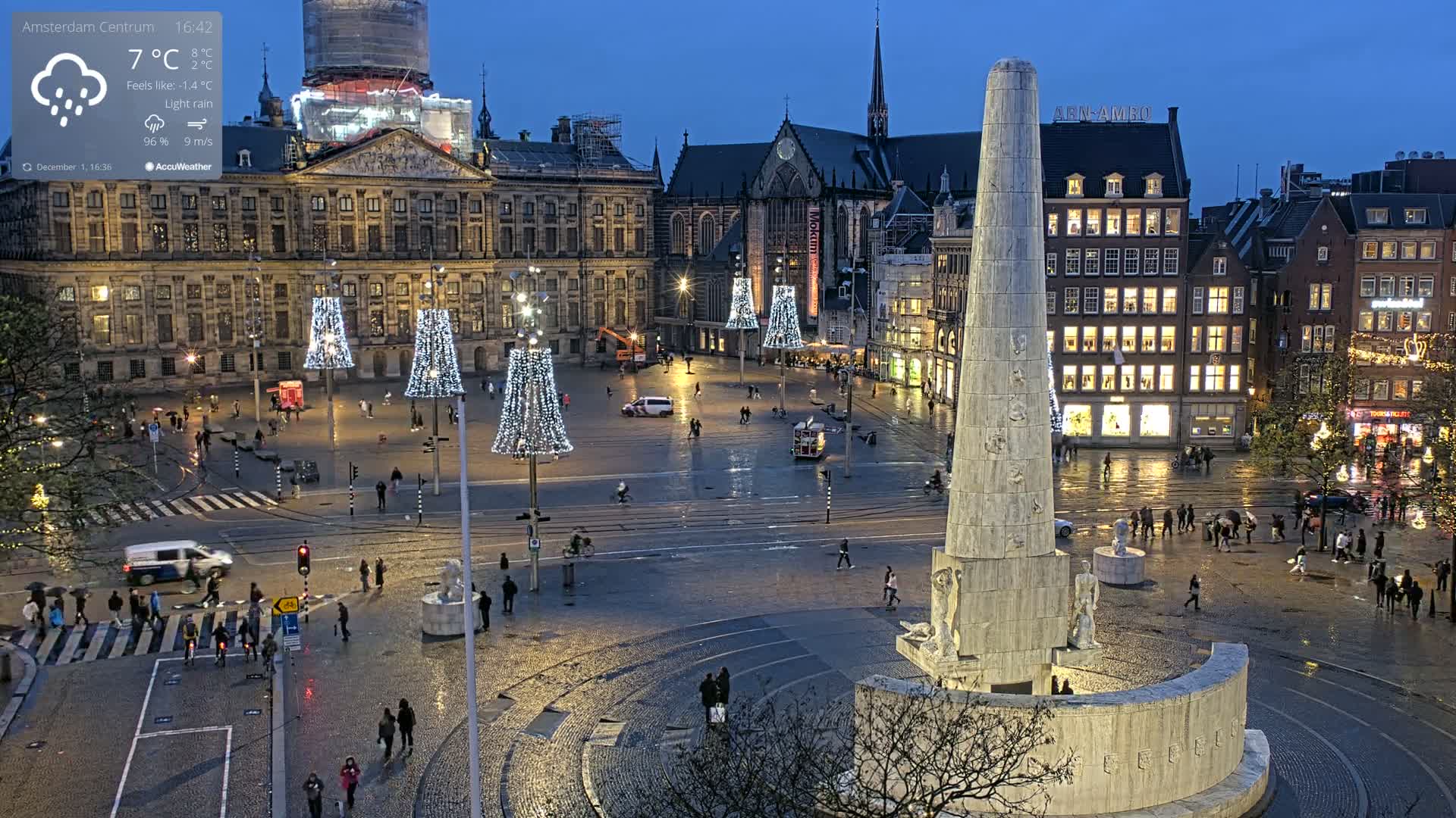 Amsterdam De Dam Square Live Cam - North Holland, Netherlands