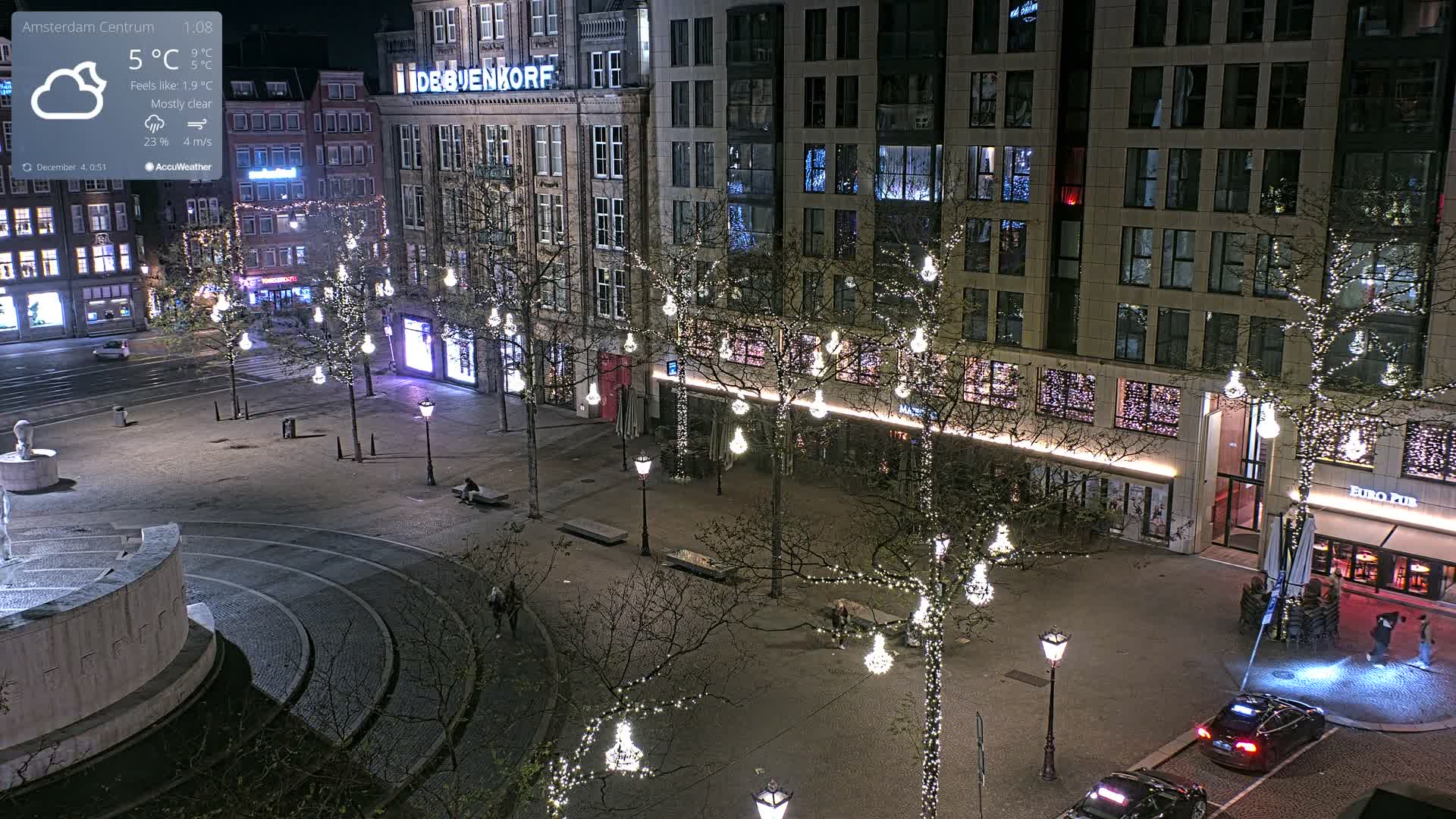 Amsterdam De Dam Square Live Cam - North Holland, Netherlands