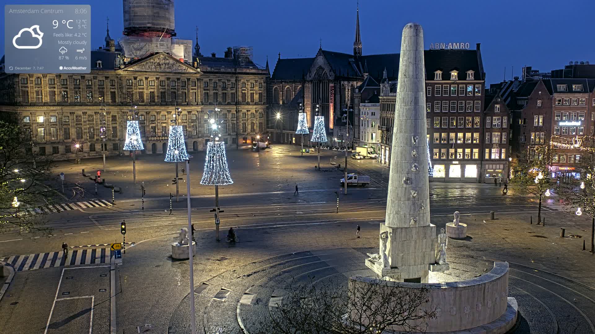 Amsterdam De Dam Square Live Cam - North Holland, Netherlands