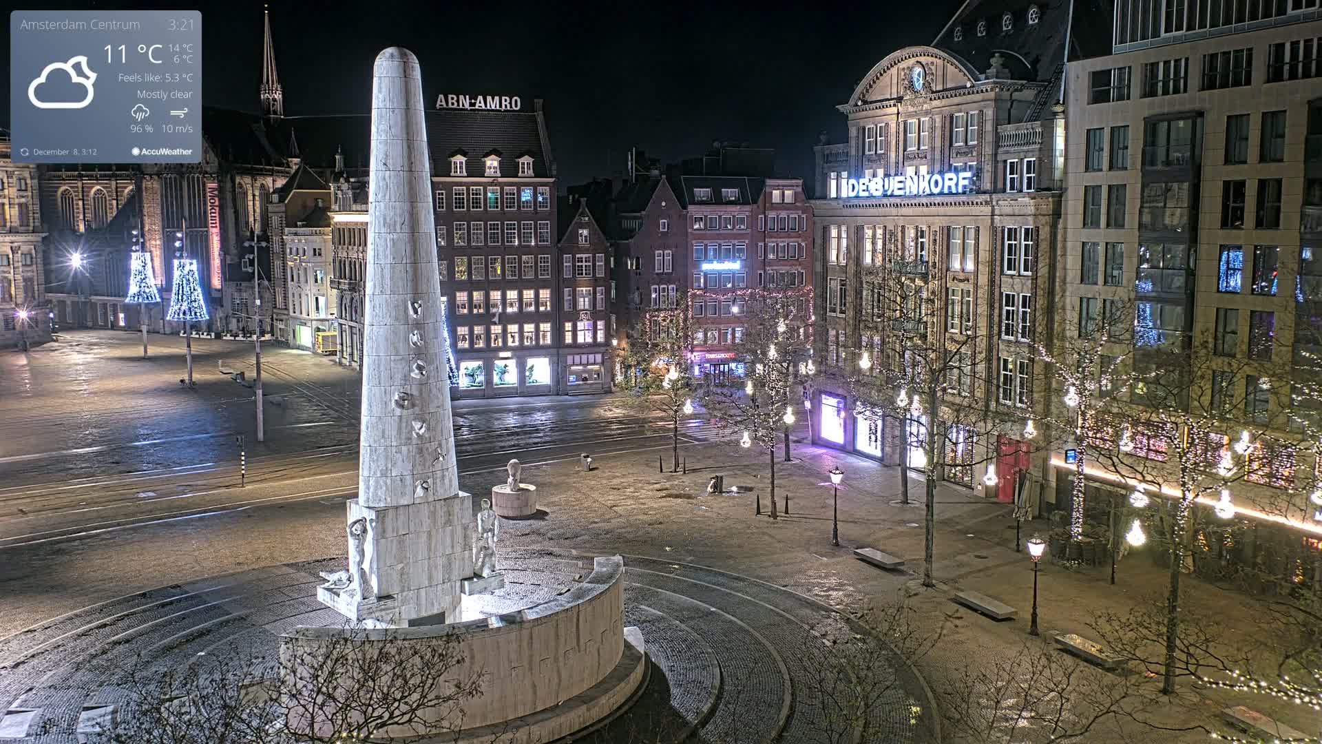 Amsterdam De Dam Square Live Cam - North Holland, Netherlands