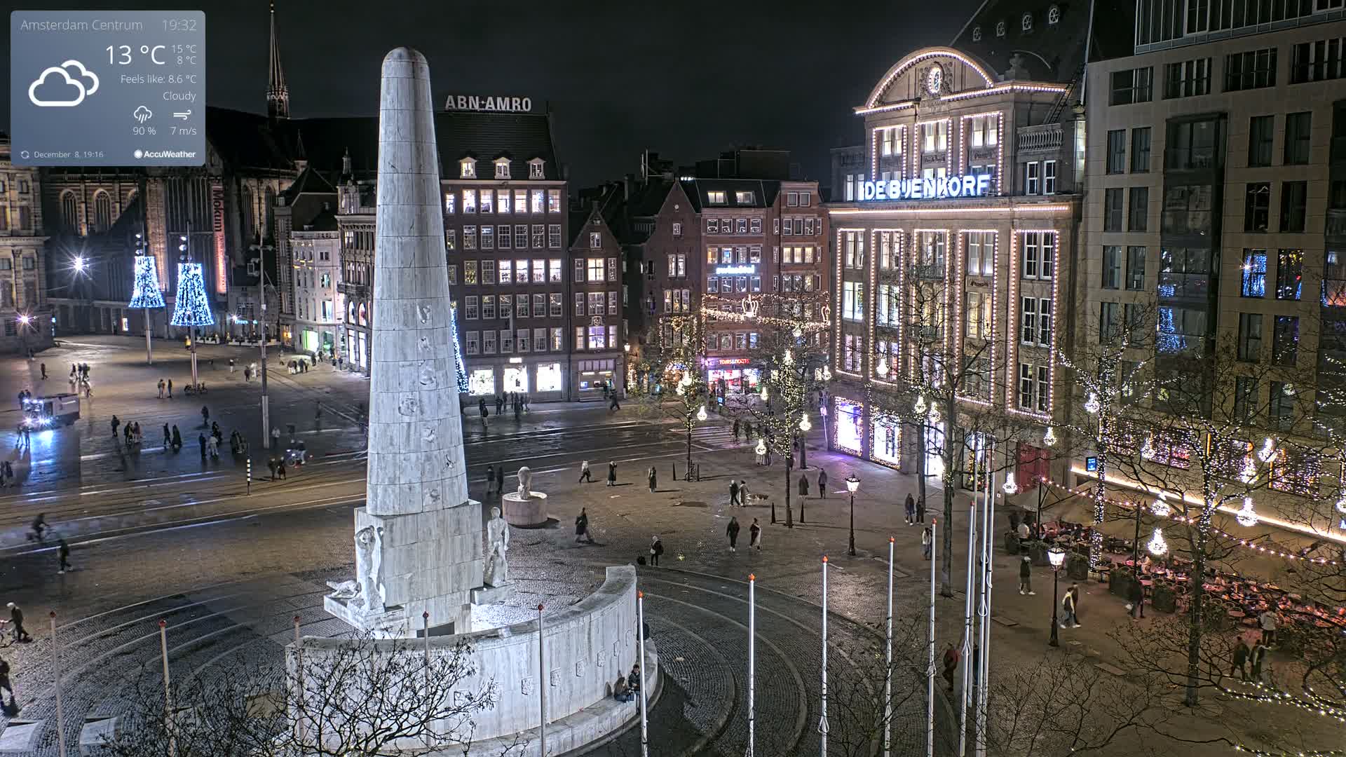 Amsterdam De Dam Square Live Cam - North Holland, Netherlands