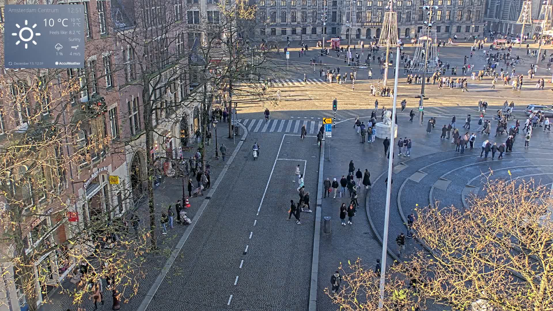 Amsterdam De Dam Square Live Cam - North Holland, Netherlands