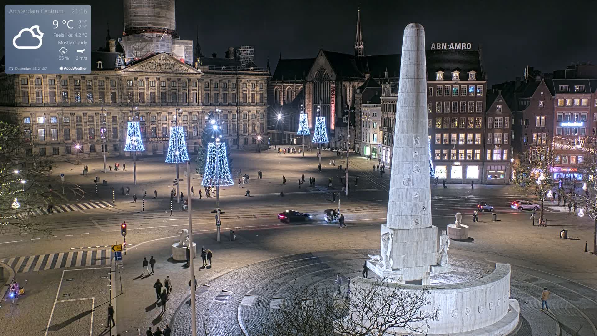 Amsterdam De Dam Square Live Cam - North Holland, Netherlands
