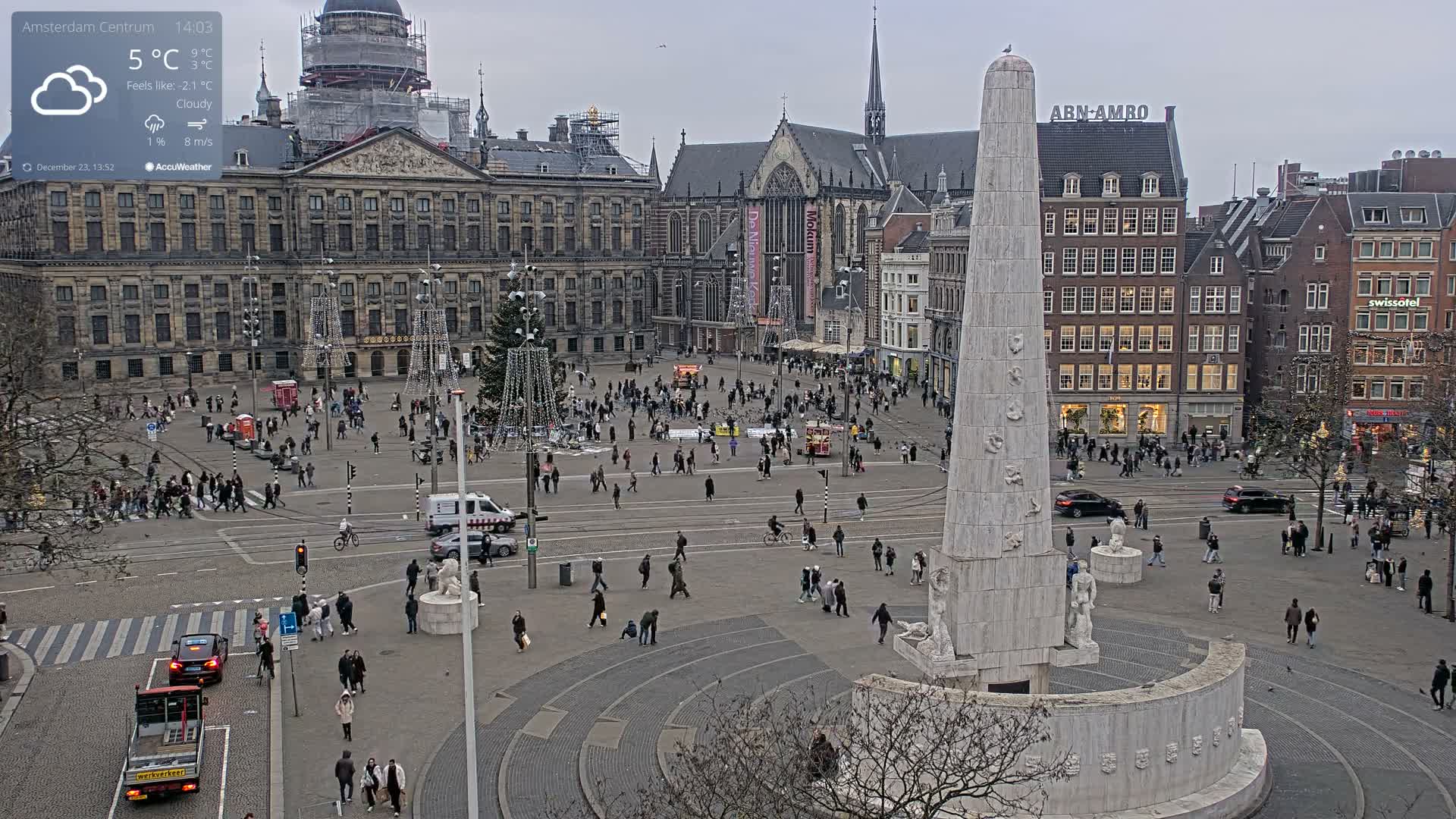 Amsterdam De Dam Square Live Cam - North Holland, Netherlands