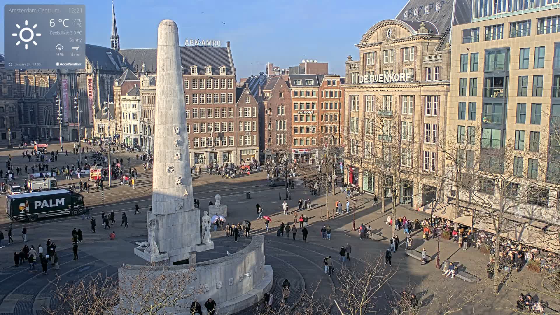 Amsterdam De Dam Square Live Cam - North Holland, Netherlands