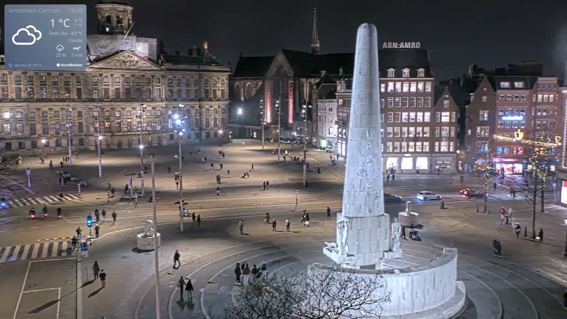 Amsterdam De Dam Square Live Cam - North Holland, Netherlands