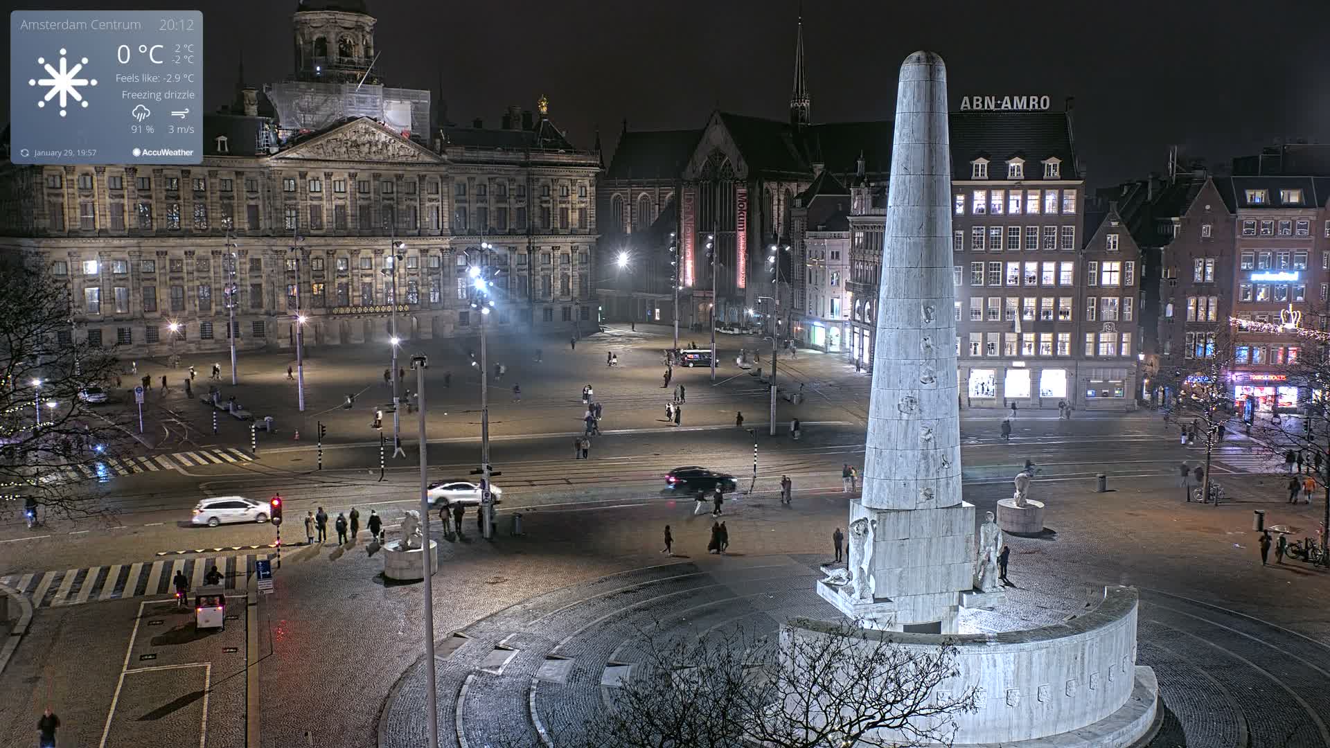 Amsterdam De Dam Square Live Cam - North Holland, Netherlands