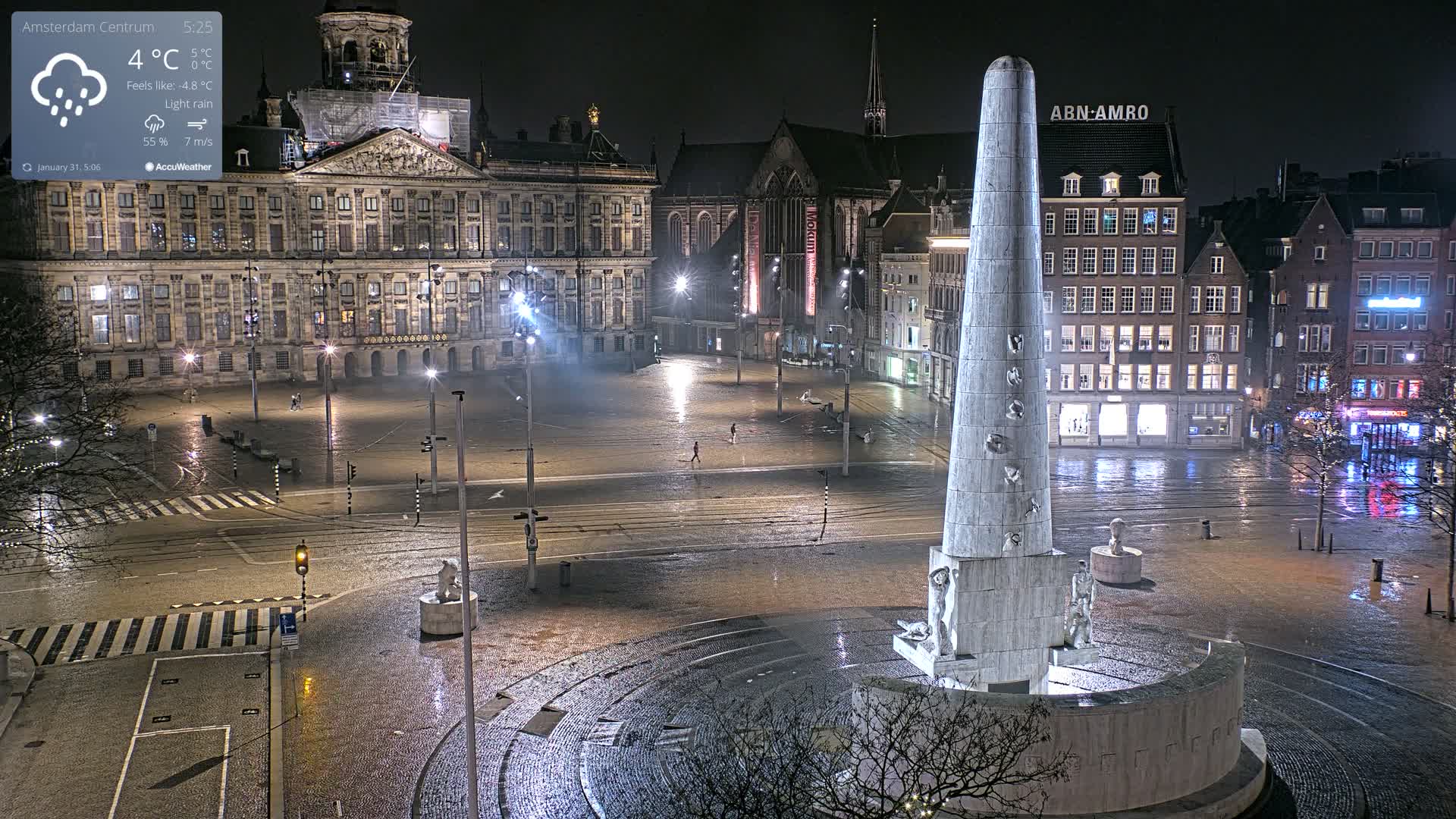 Amsterdam De Dam Square Live Cam - North Holland, Netherlands