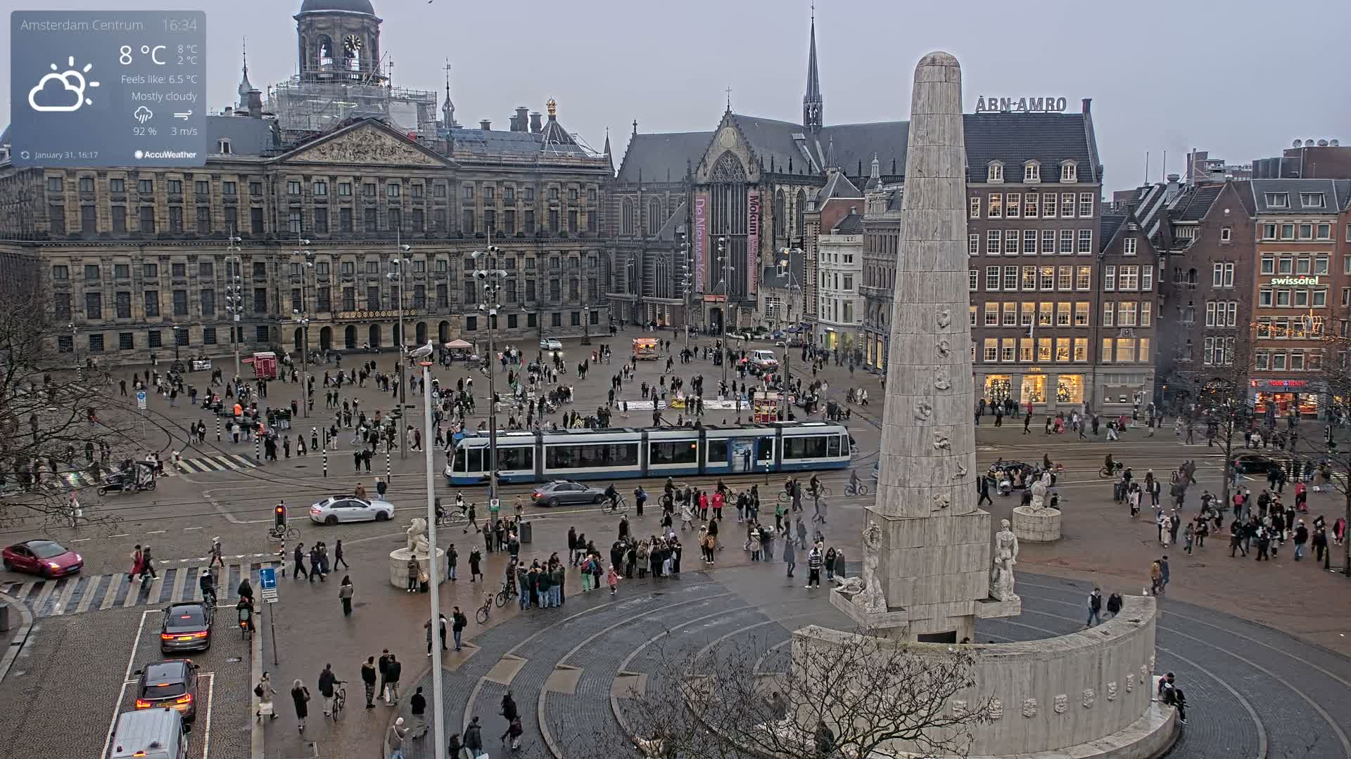 Amsterdam De Dam Square Live Cam - North Holland, Netherlands
