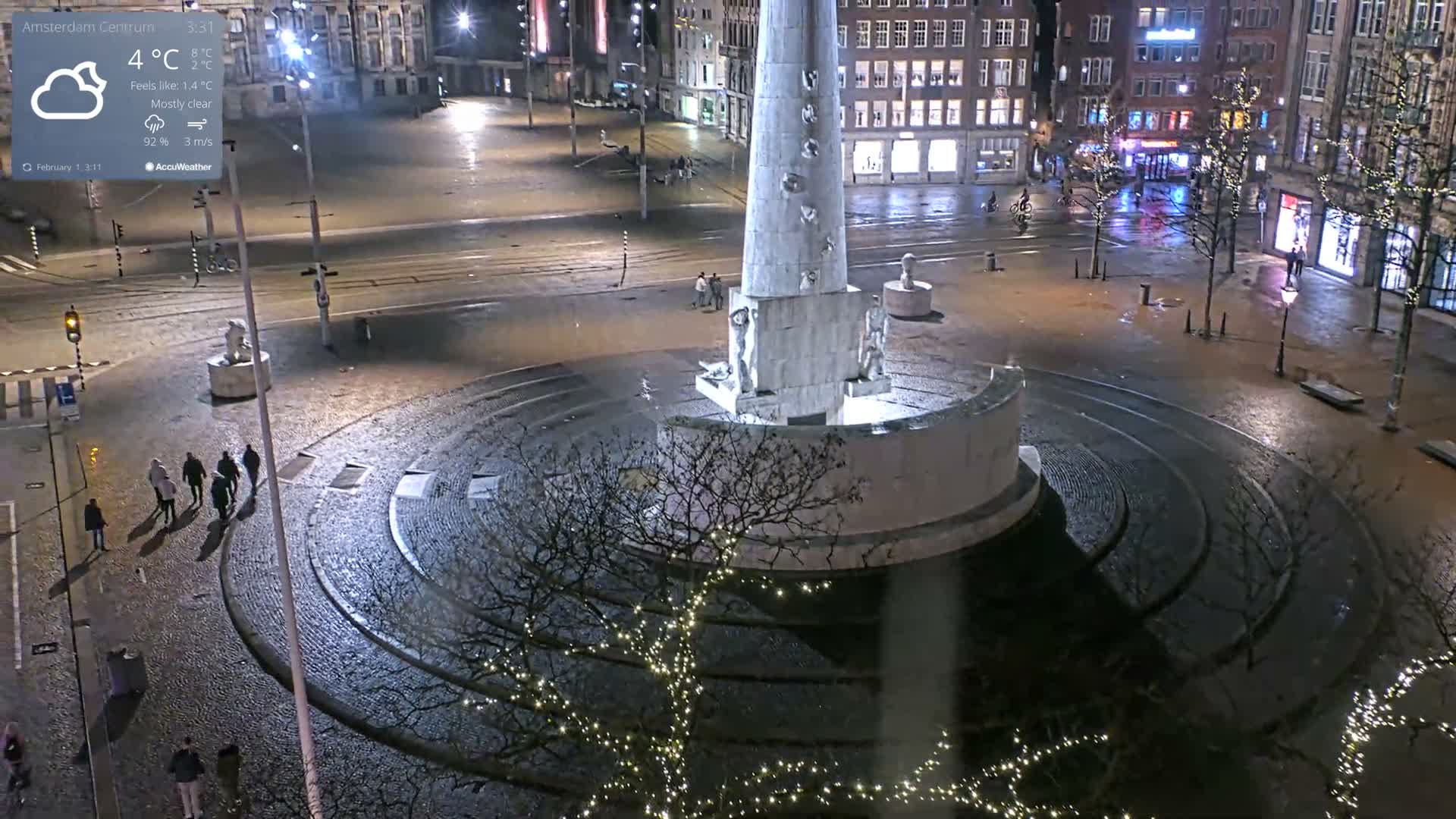 Amsterdam De Dam Square Live Cam - North Holland, Netherlands