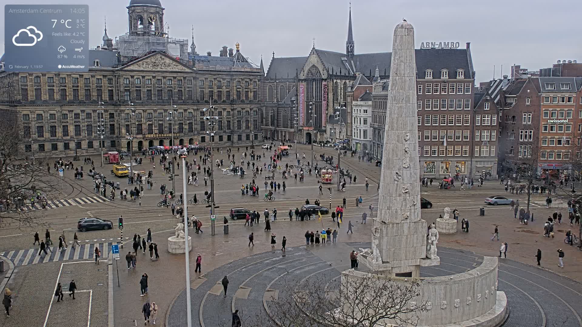 Amsterdam De Dam Square Live Cam - North Holland, Netherlands