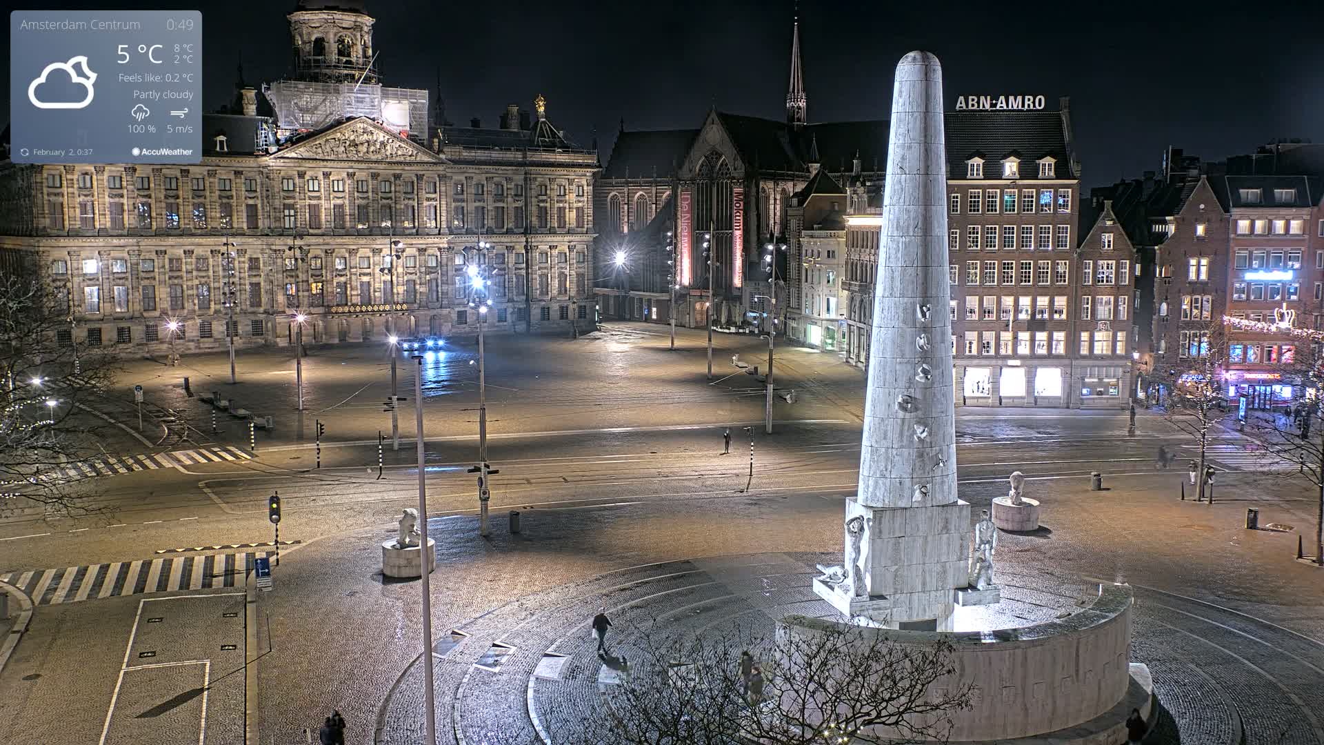 Amsterdam De Dam Square Live Cam - North Holland, Netherlands