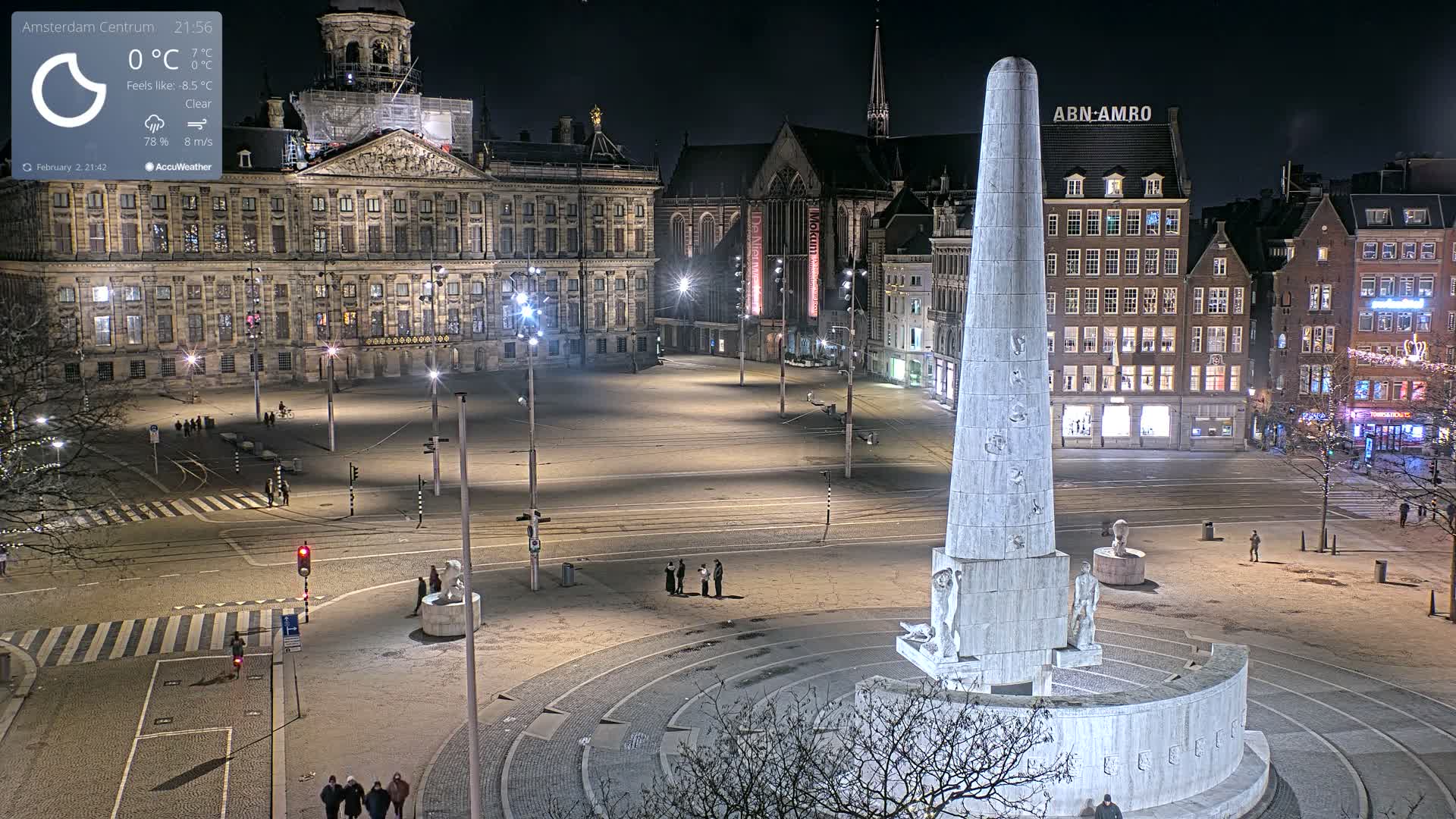 Amsterdam De Dam Square Live Cam - North Holland, Netherlands