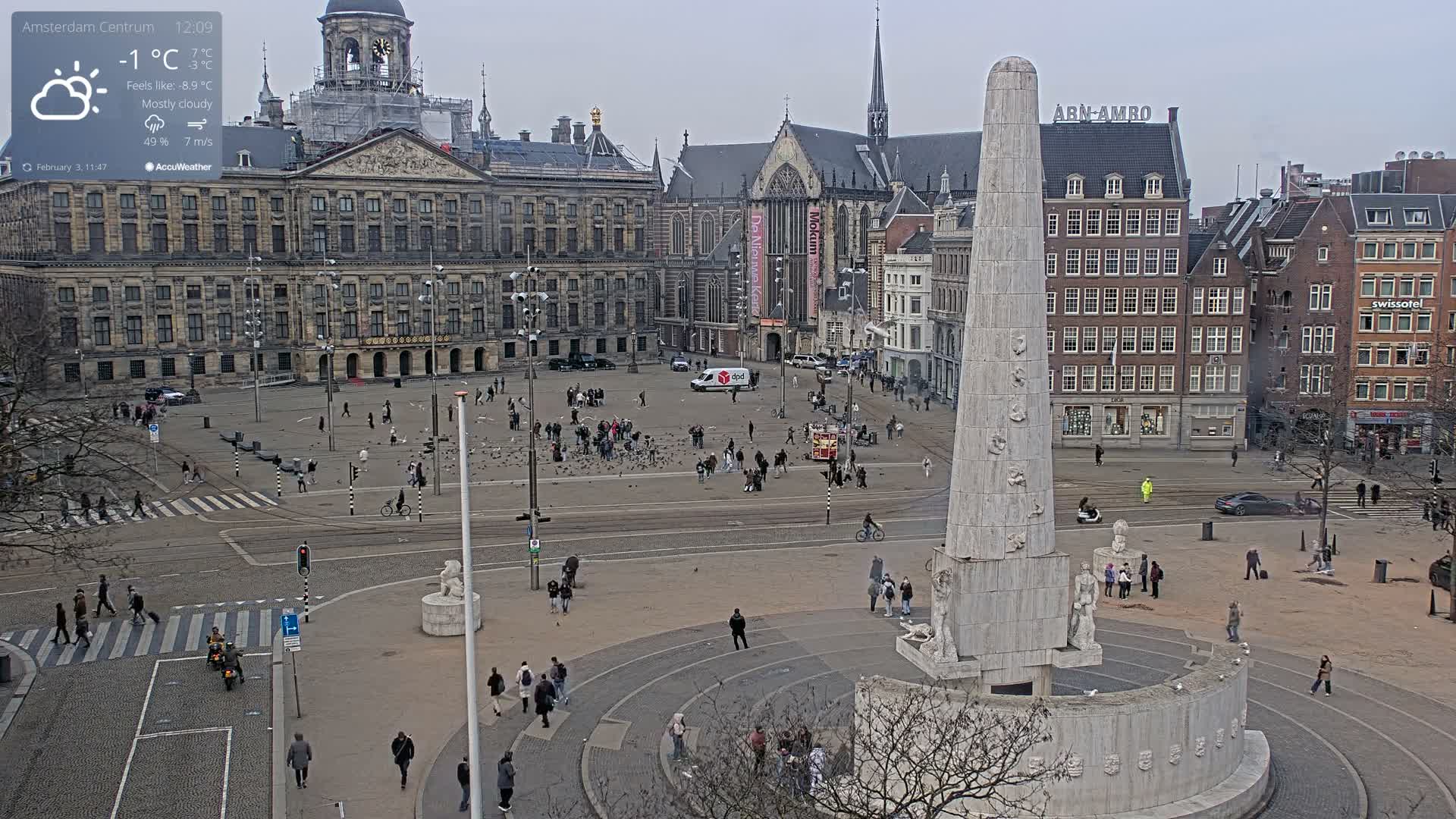 Amsterdam De Dam Square Live Cam - North Holland, Netherlands