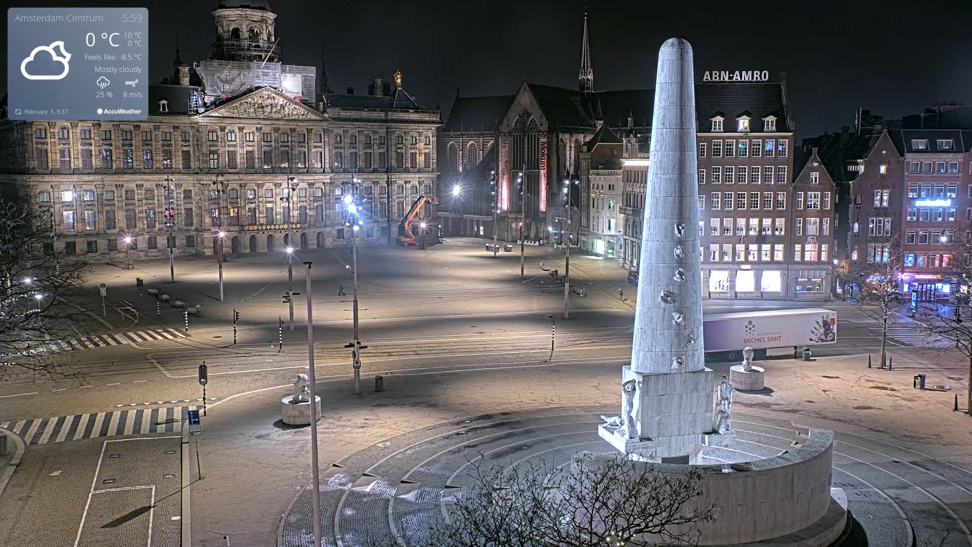 Amsterdam De Dam Square Live Cam - North Holland, Netherlands