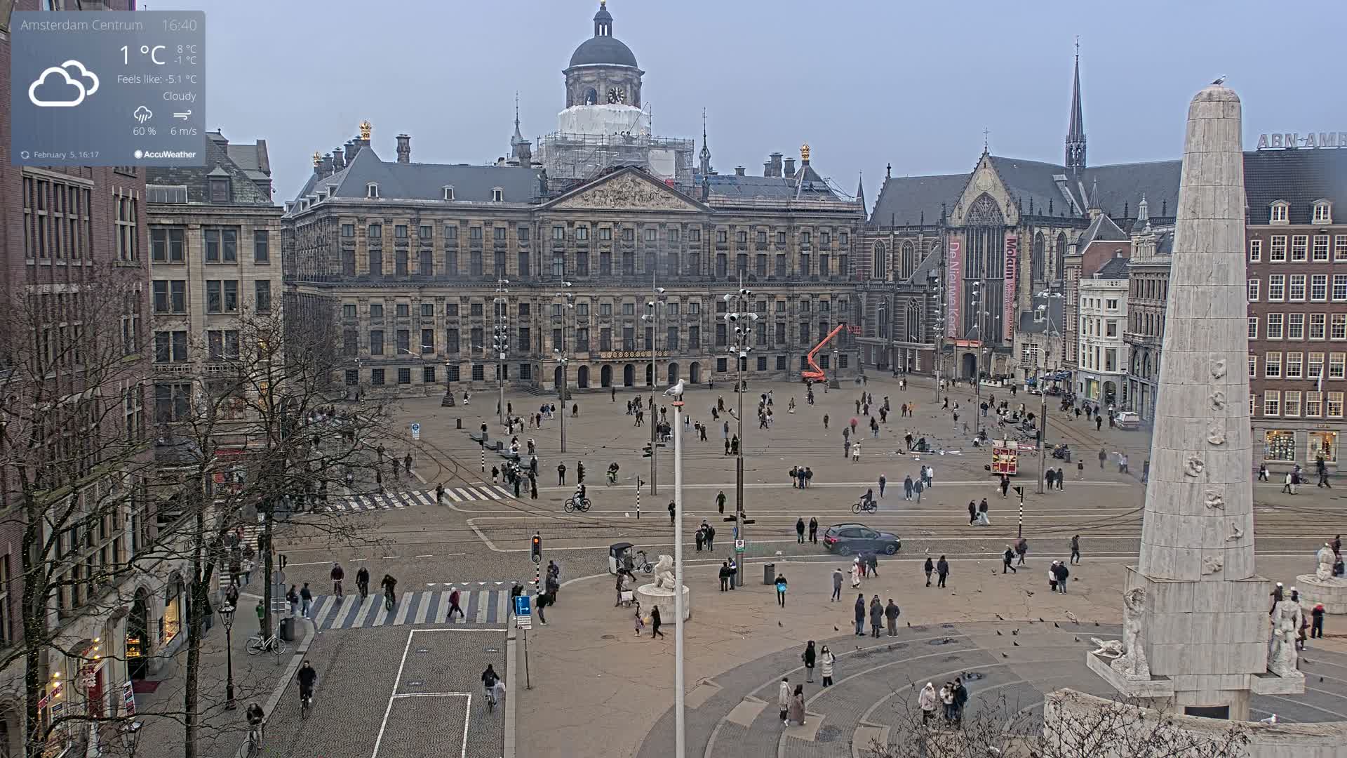 Amsterdam De Dam Square Live Cam - North Holland, Netherlands