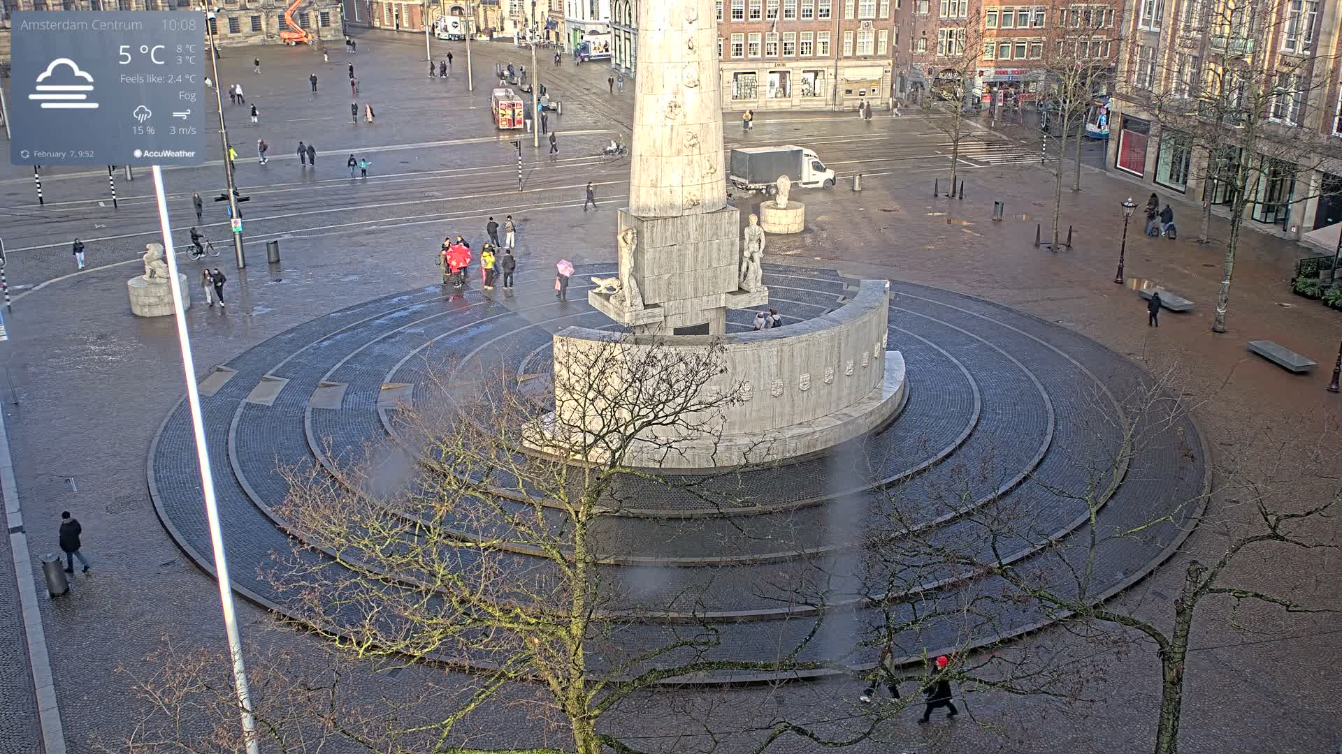 Amsterdam De Dam Square Live Cam - North Holland, Netherlands