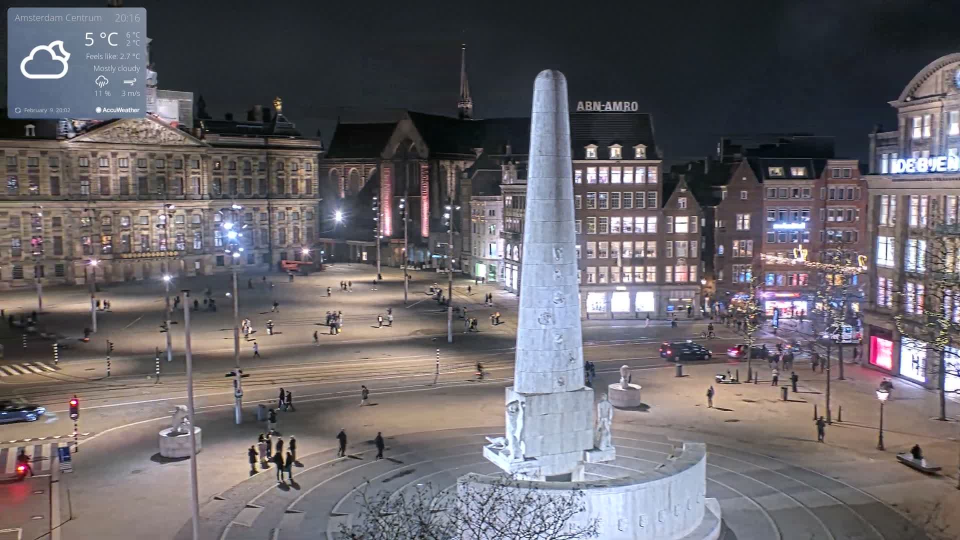 Amsterdam De Dam Square Live Cam - North Holland, Netherlands