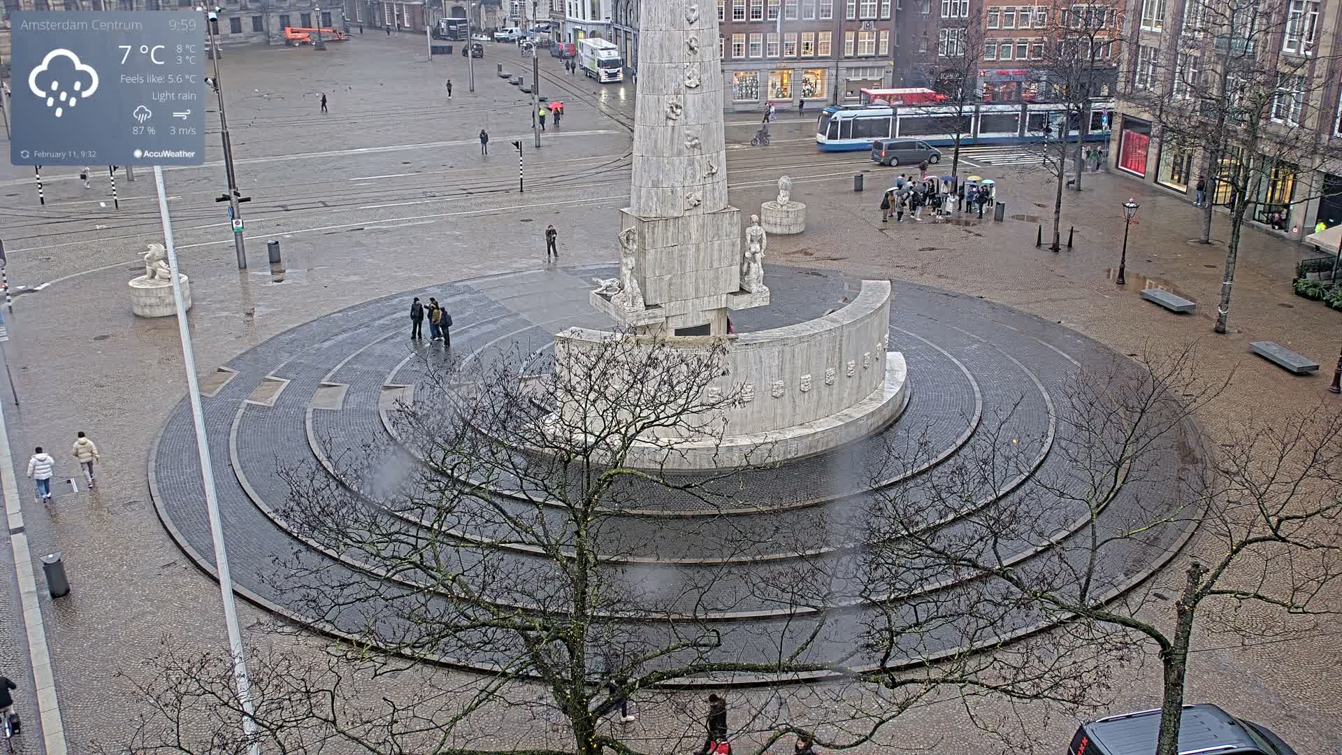 Amsterdam De Dam Square Live Cam - North Holland, Netherlands