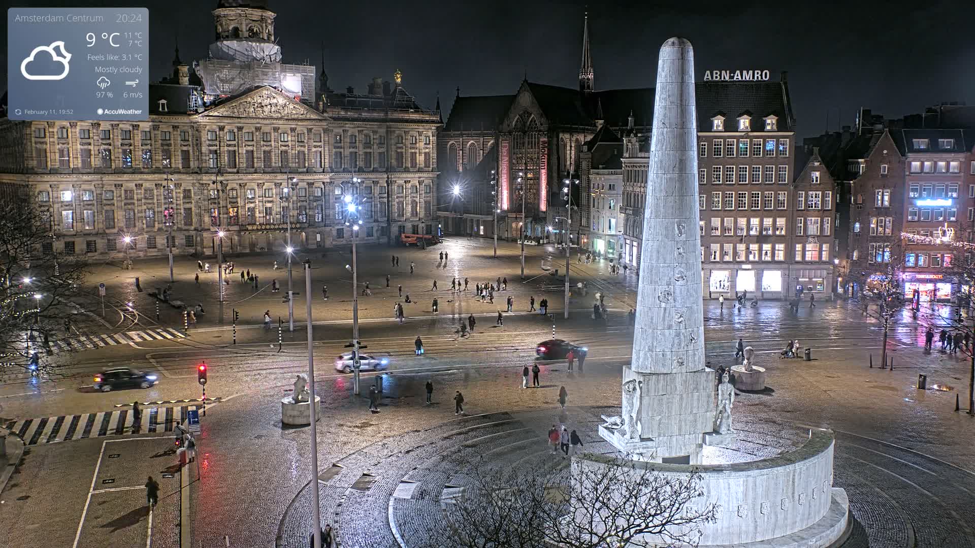 Amsterdam De Dam Square Live Cam - North Holland, Netherlands