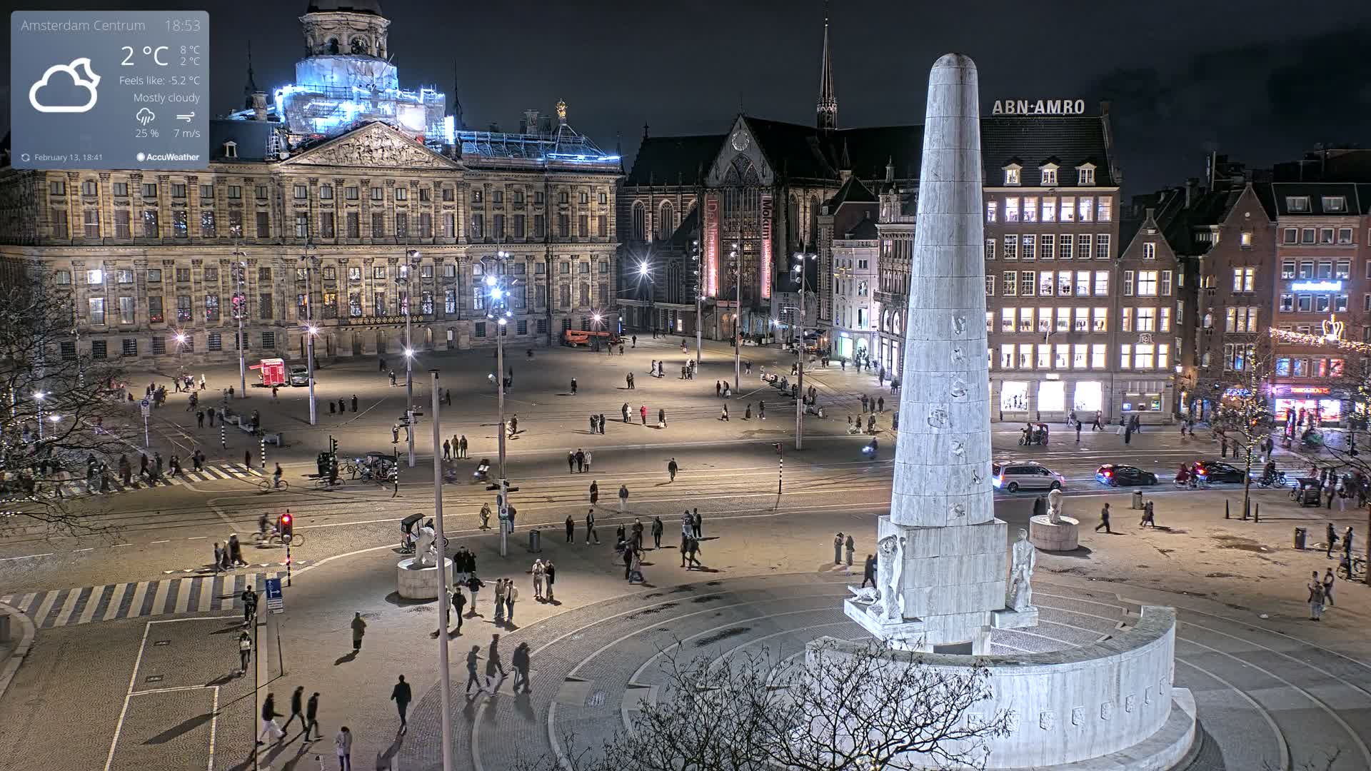 Amsterdam De Dam Square Live Cam - North Holland, Netherlands