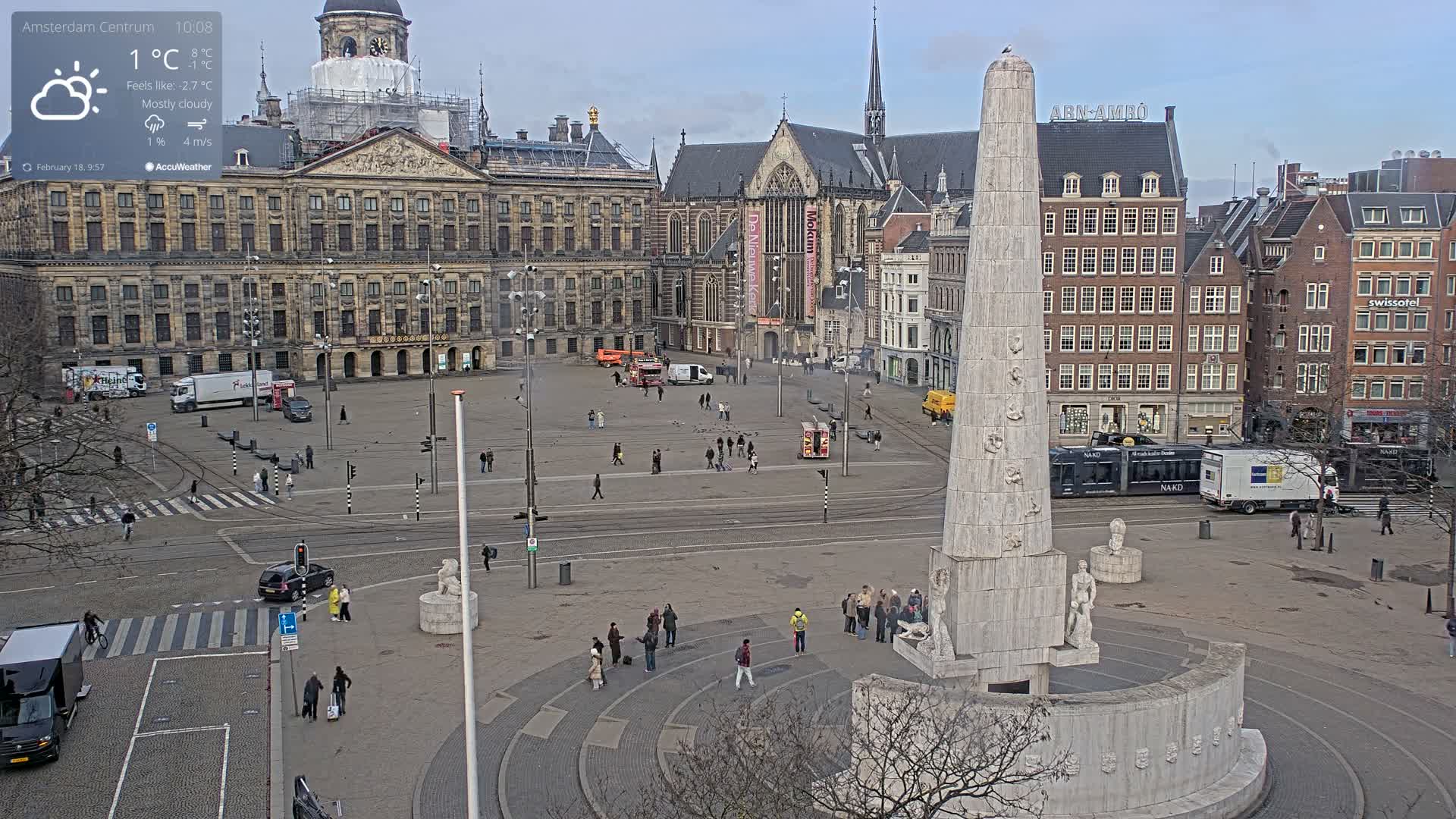 Amsterdam De Dam Square Live Cam - North Holland, Netherlands