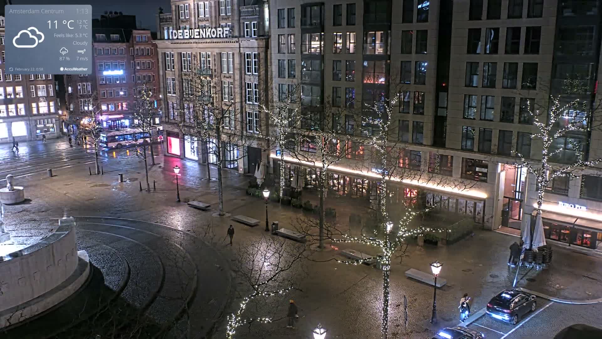 Amsterdam De Dam Square Live Cam - North Holland, Netherlands