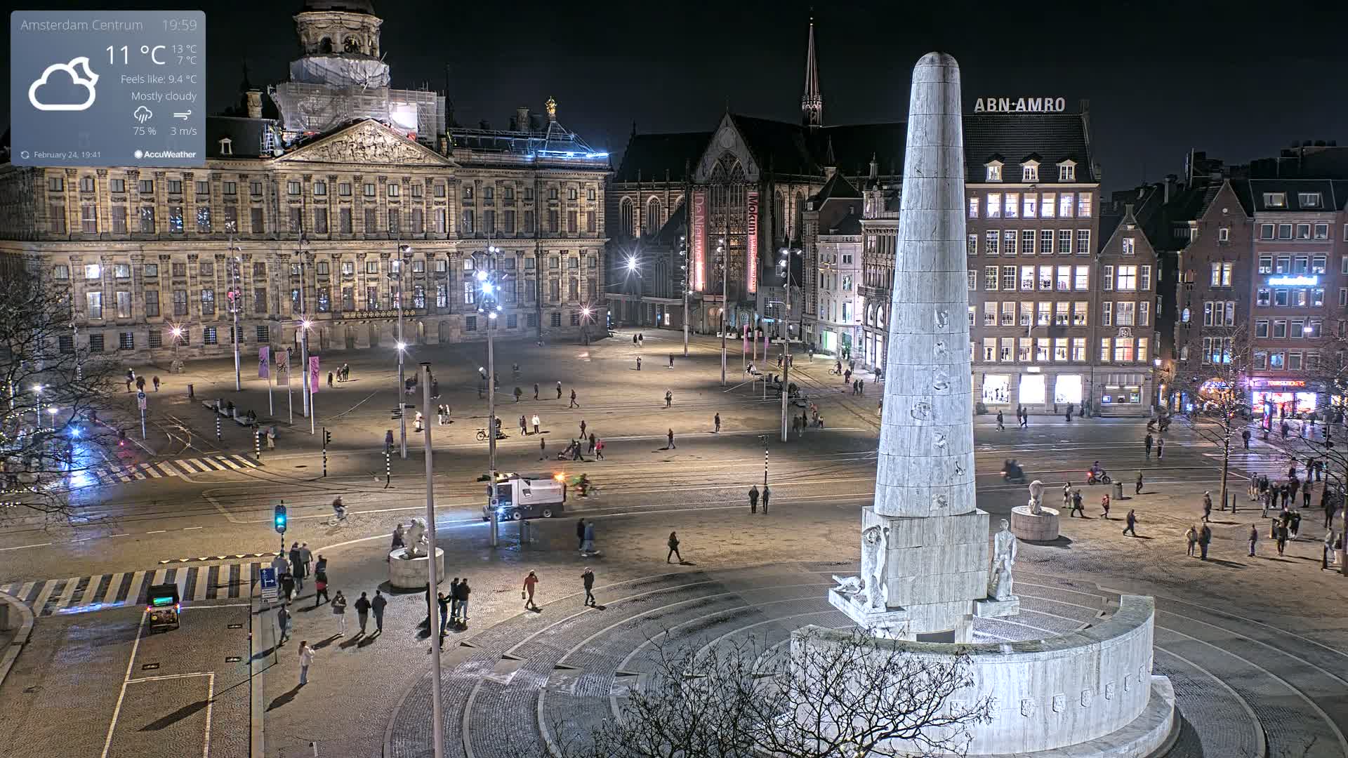 Amsterdam De Dam Square Live Cam - North Holland, Netherlands