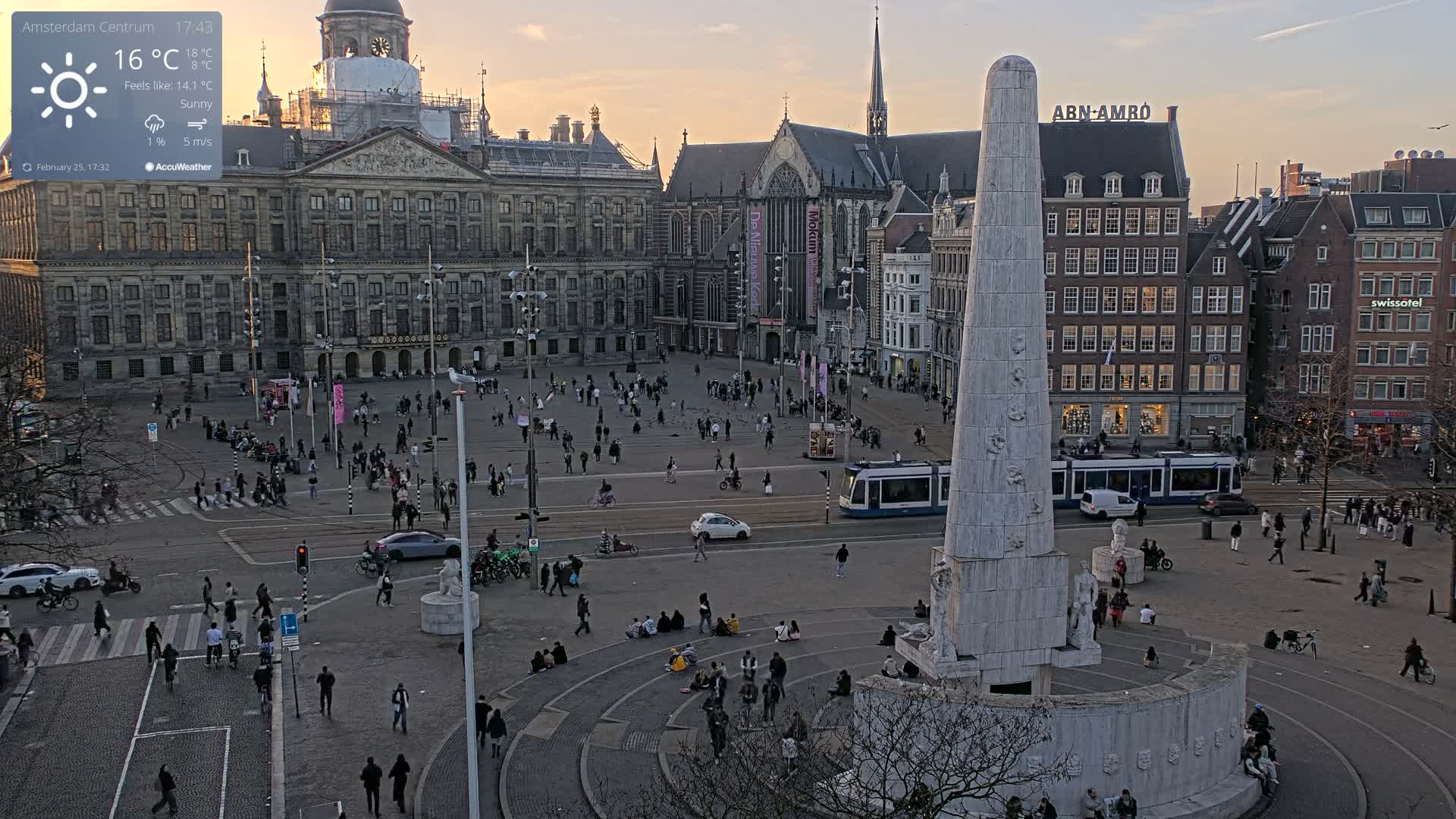 Amsterdam De Dam Square Live Cam - North Holland, Netherlands