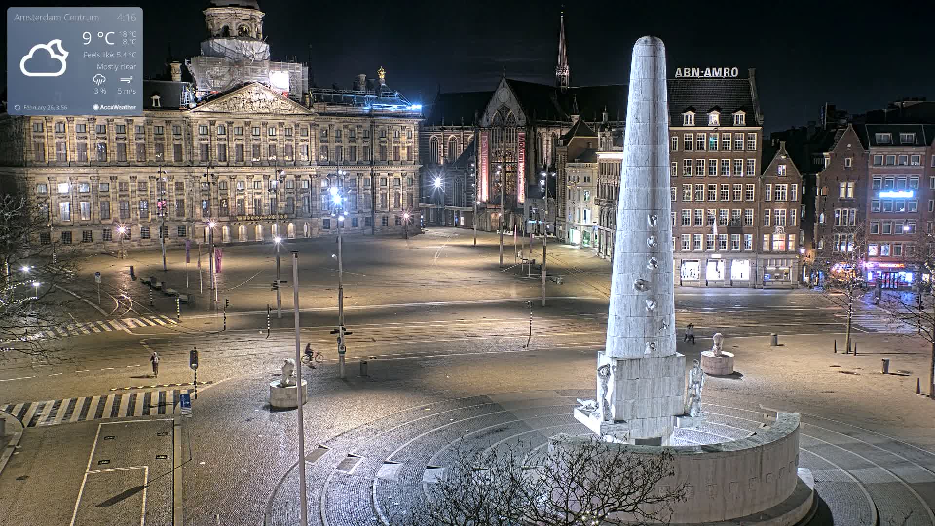 Amsterdam De Dam Square Live Cam - North Holland, Netherlands